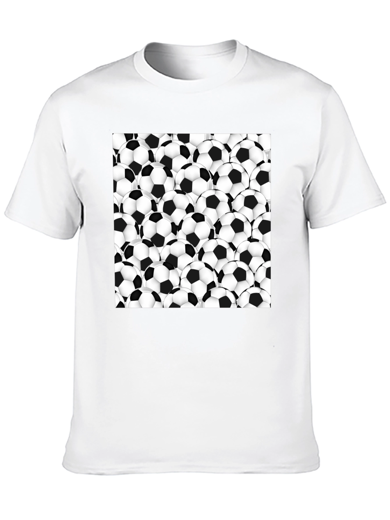 Soccer Ball Pattern T-Shirt - Black