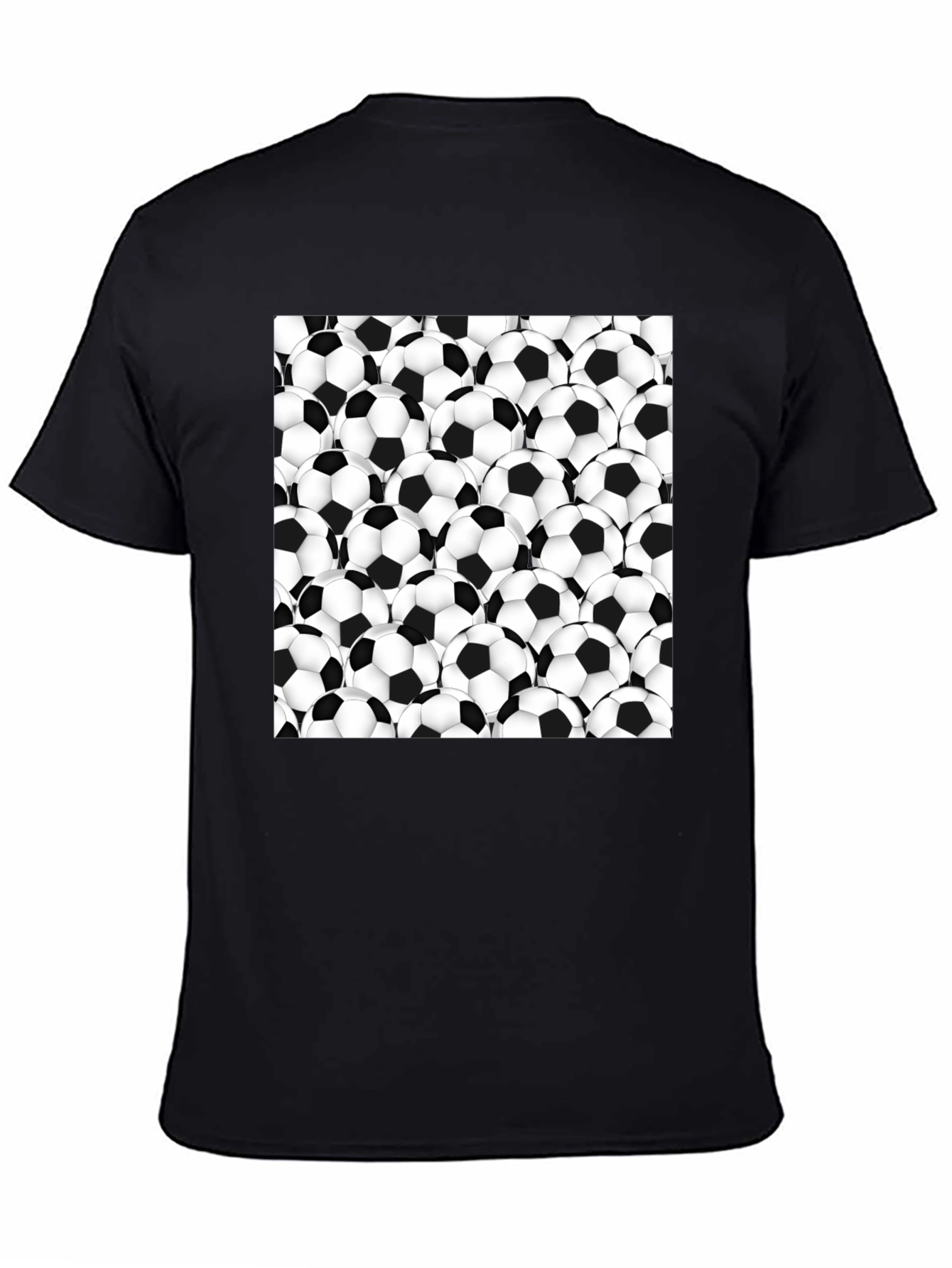 Soccer Ball Pattern T-Shirt - Black