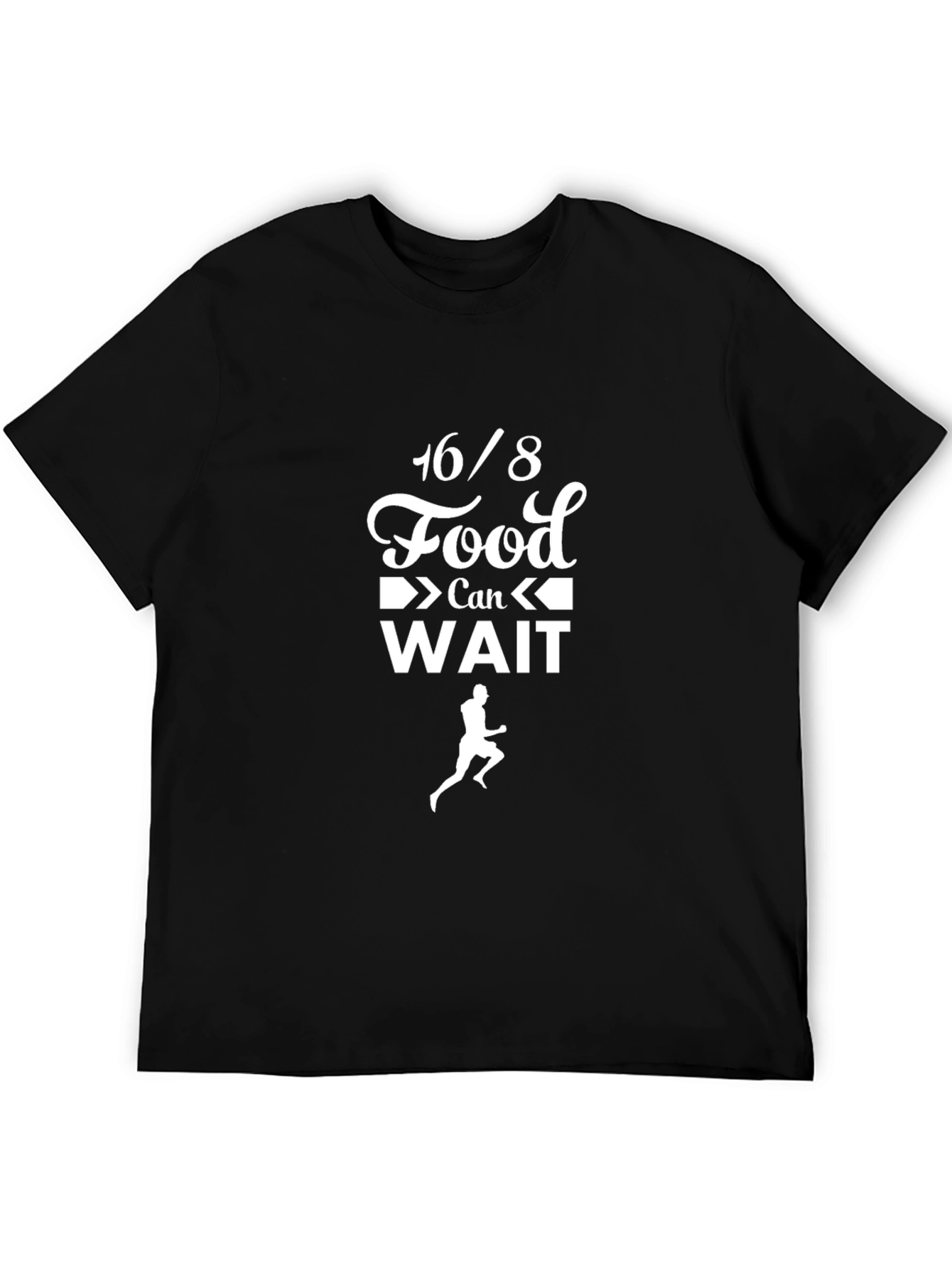 16/8 Food Can Wait Black T-Shirt
