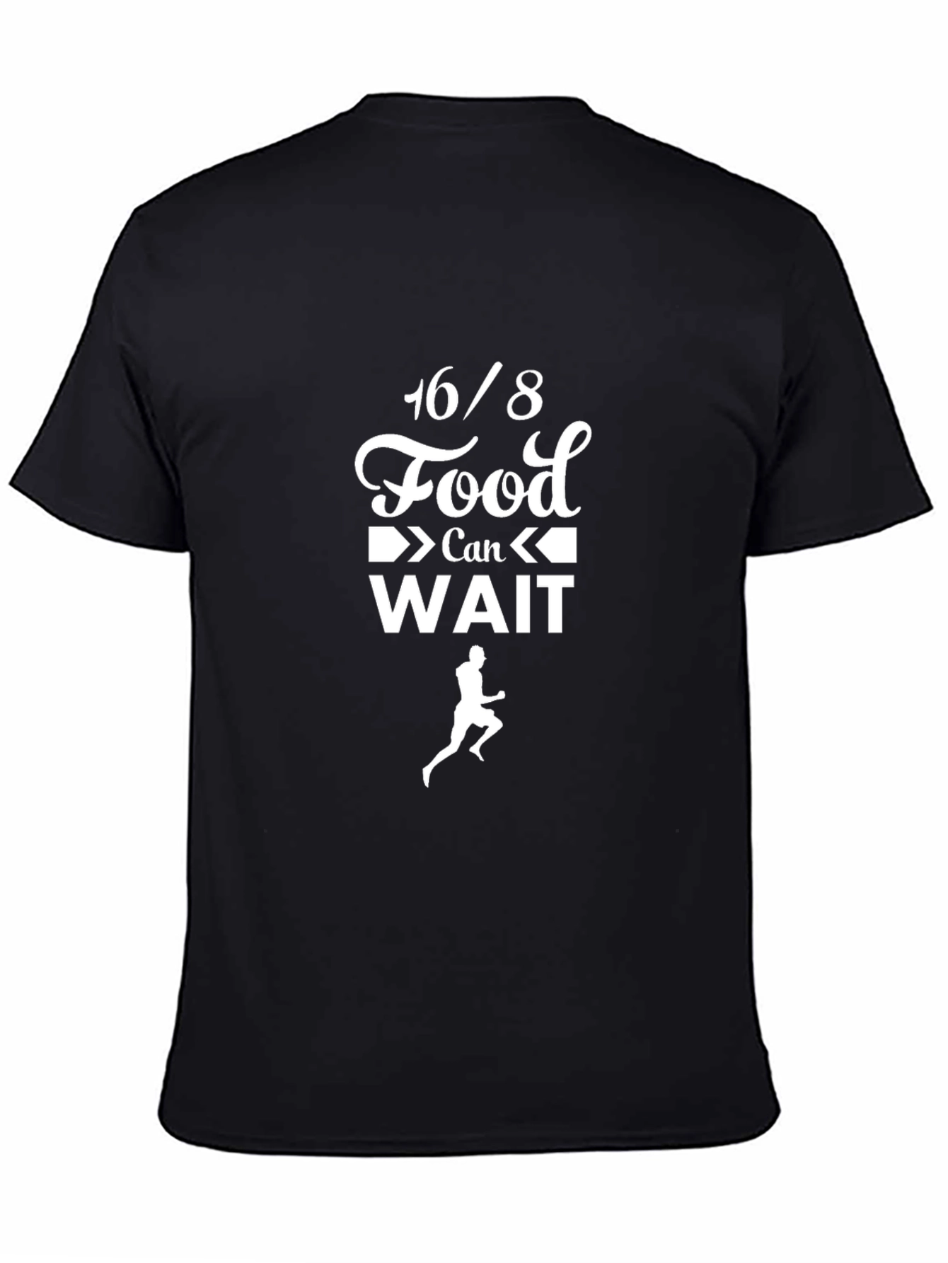 16/8 Food Can Wait Black T-Shirt