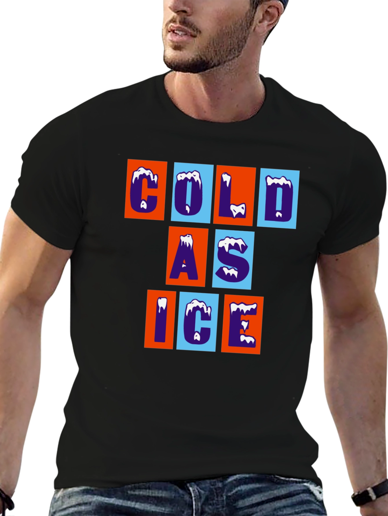 Cold As Ice Graphic Tee - Trendy Crew Neck