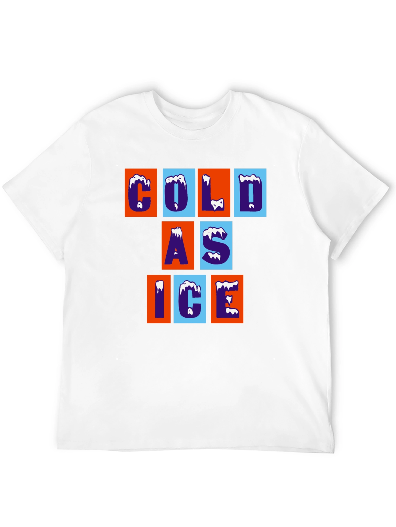 Cold As Ice Graphic Tee - Trendy Crew Neck