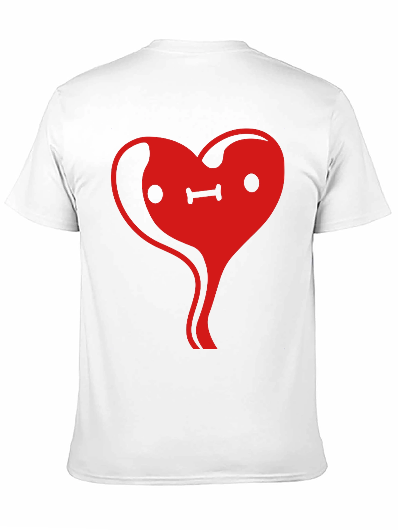 Heart Face Graphic Tee - Black Cotton Casual T-Shirt