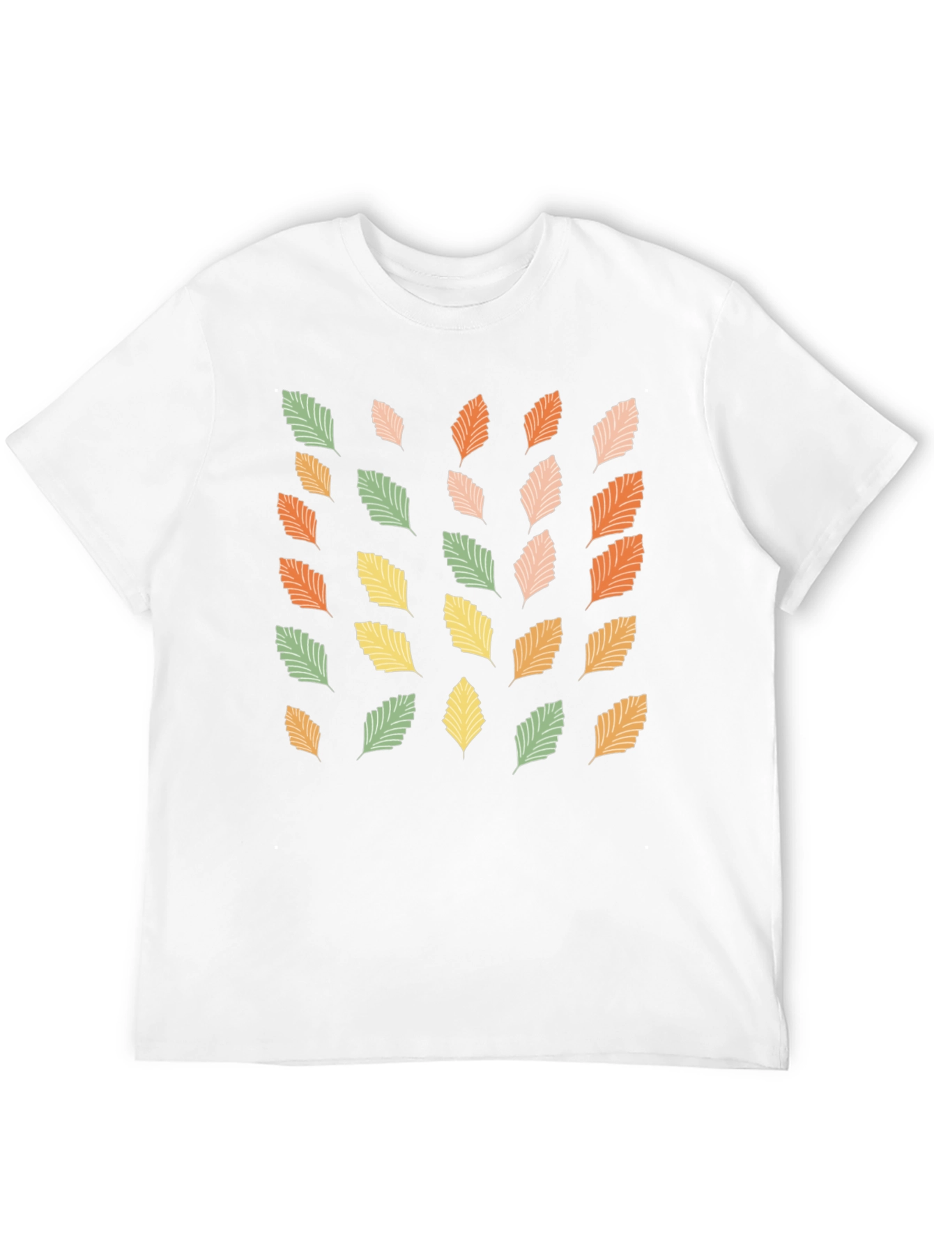 Autumn Leaves Print Black T-Shirt