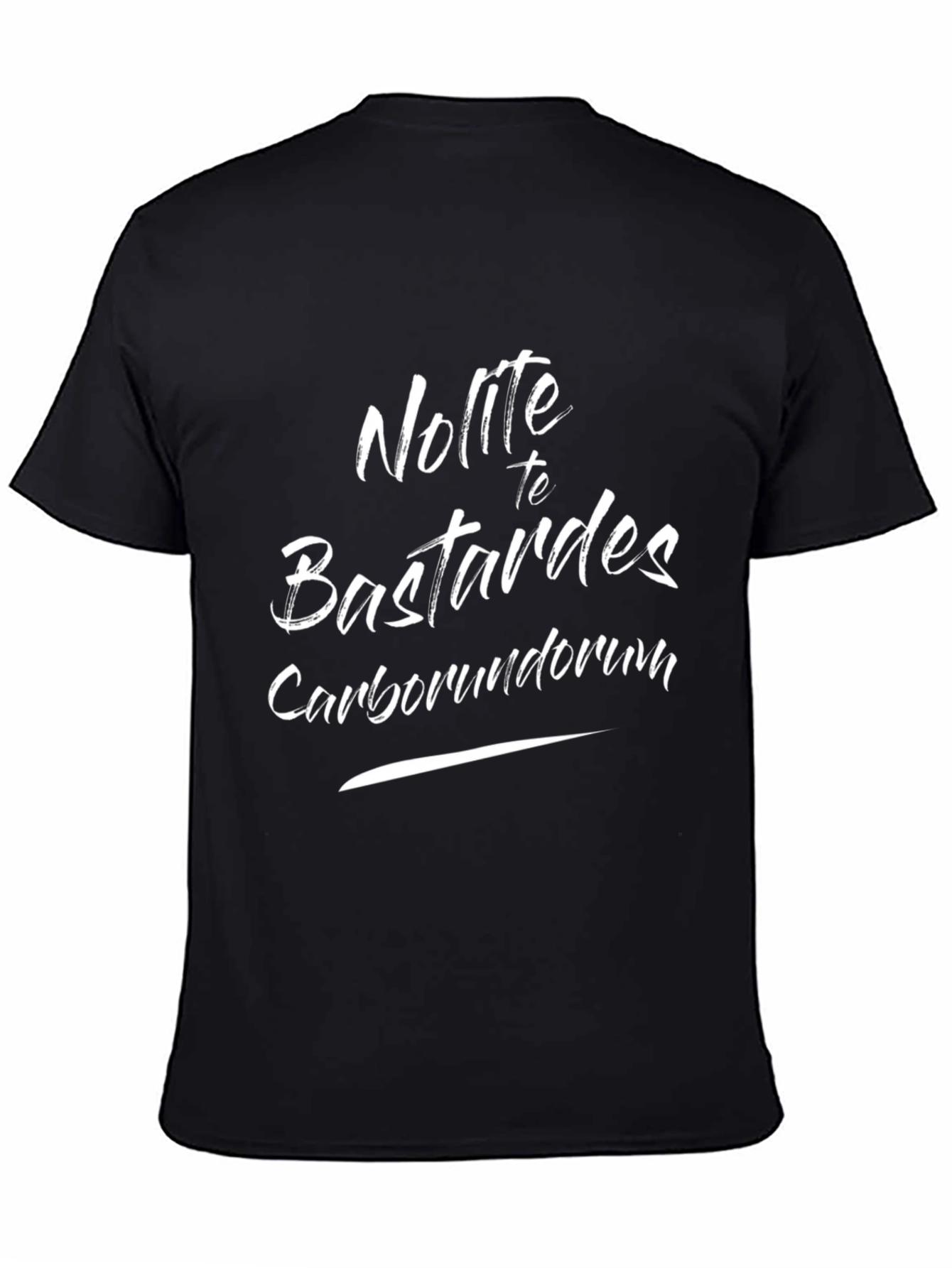 Mens Black T-Shirt with White Graphic Print
