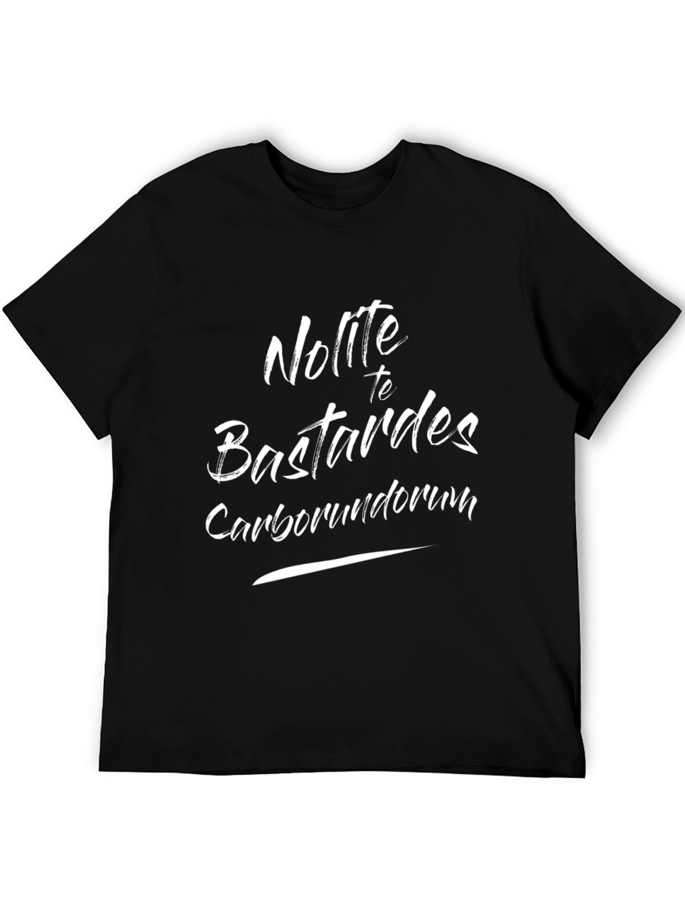 Mens Black T-Shirt with White Graphic Print