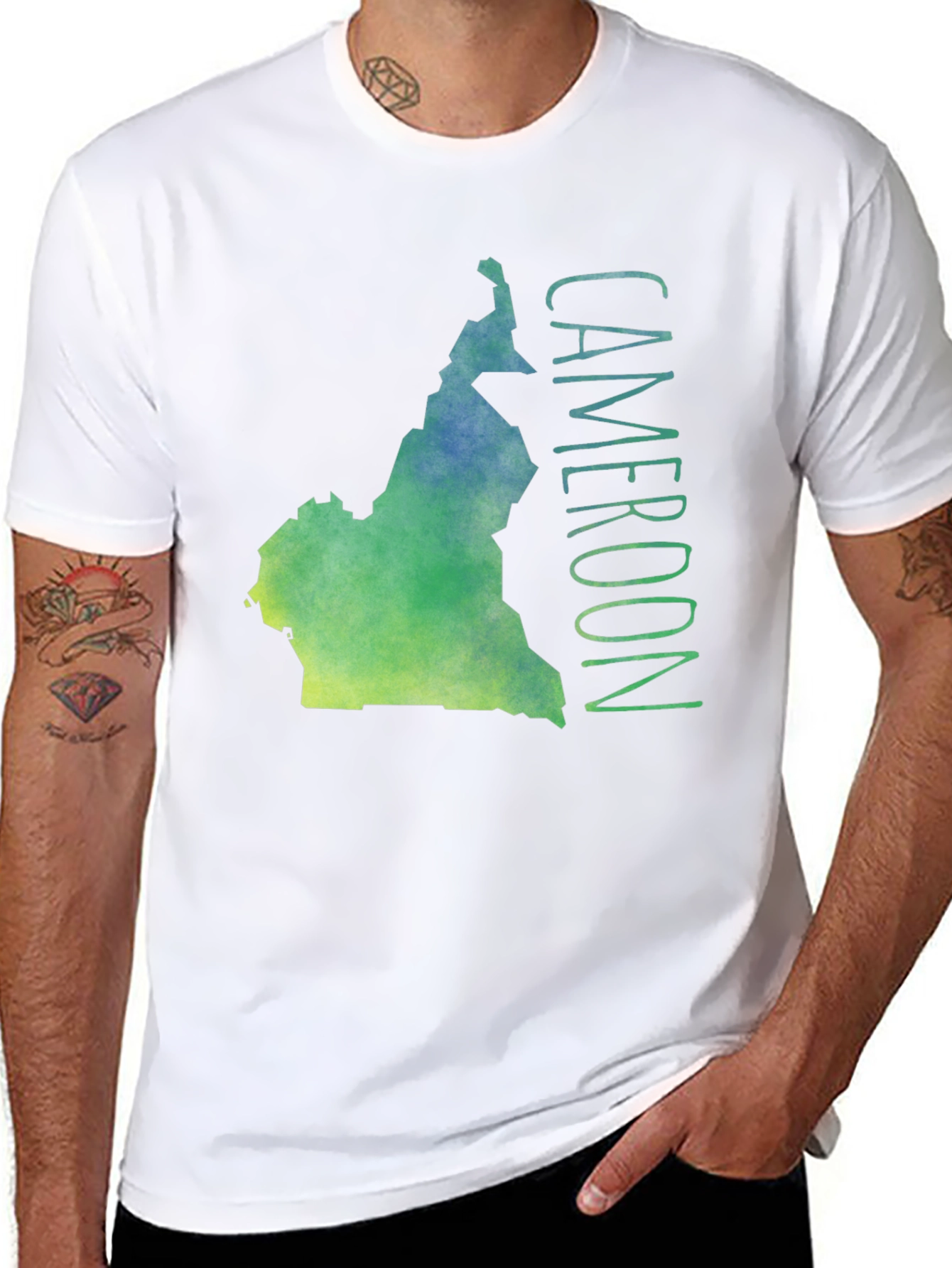 Cameroon Map T-Shirt - Black Graphic Tee