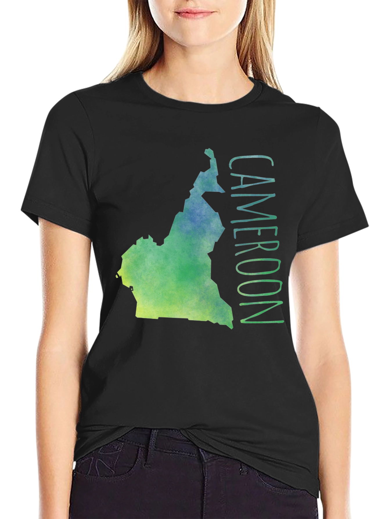 Cameroon Map T-Shirt - Black Graphic Tee