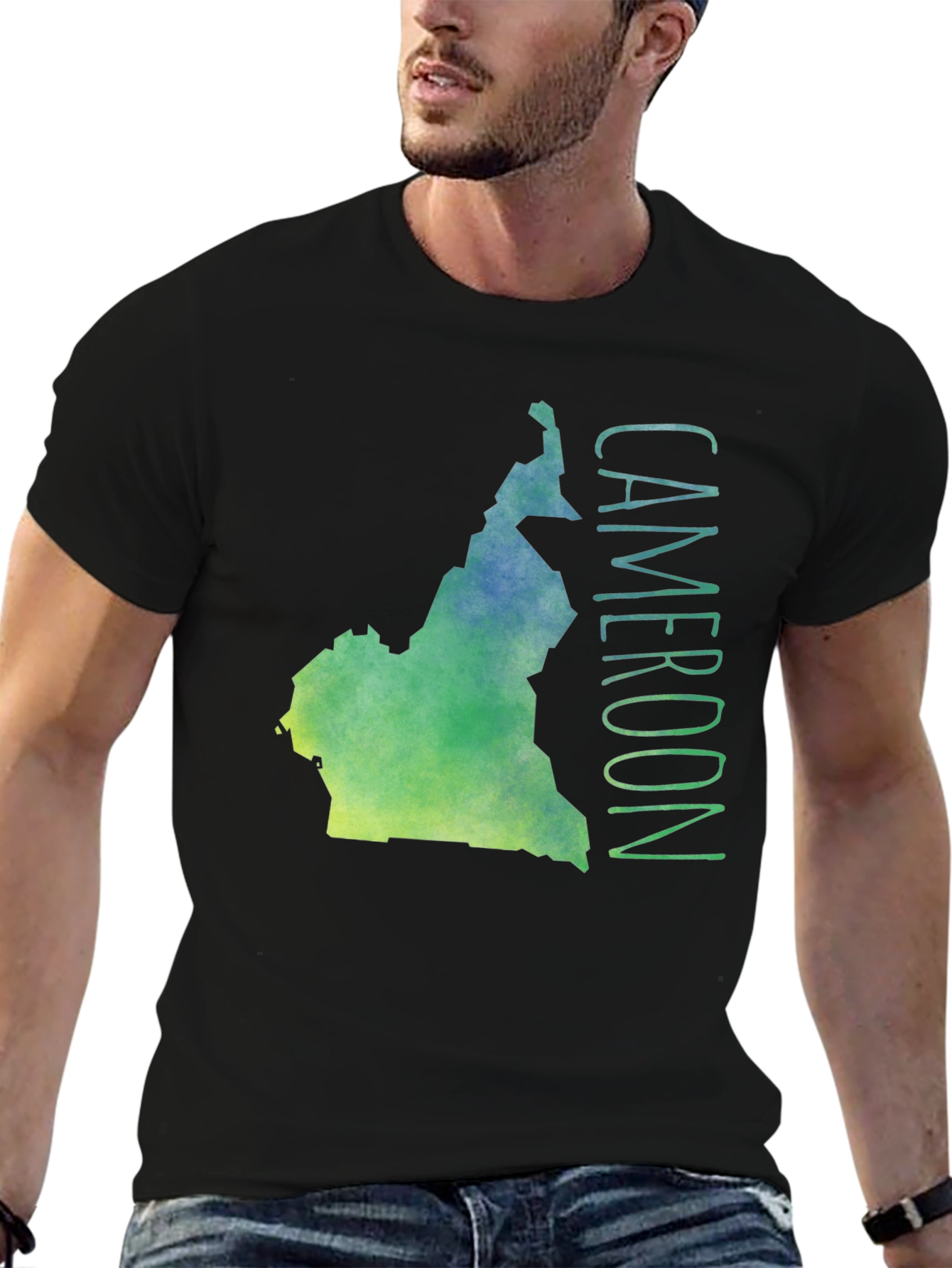 Cameroon Map T-Shirt - Black Graphic Tee
