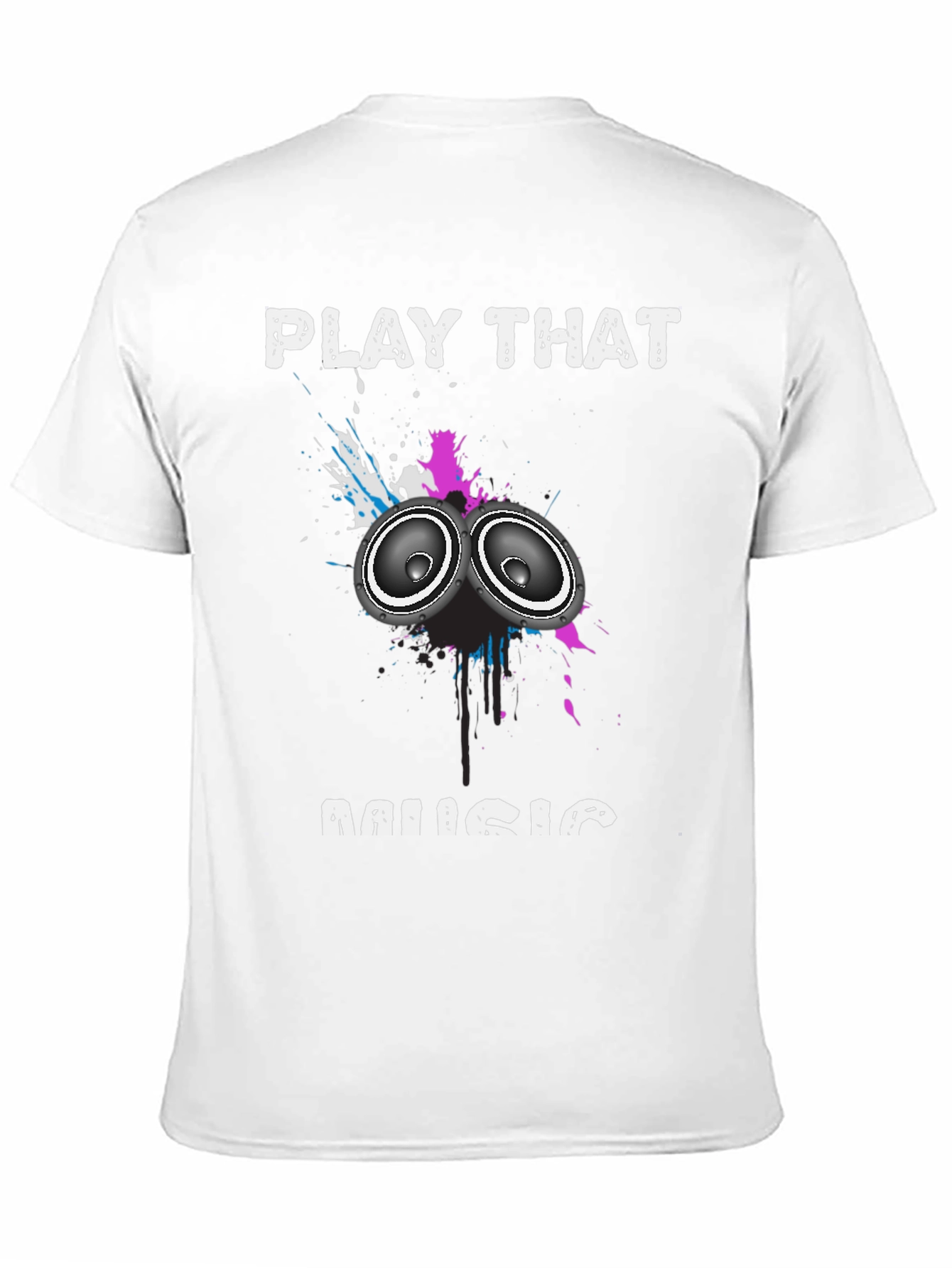 Play That Music Graphic Tee - Black Cotton Blend