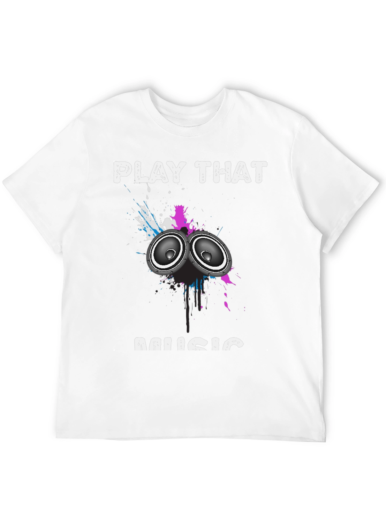 Play That Music Graphic Tee - Black Cotton Blend
