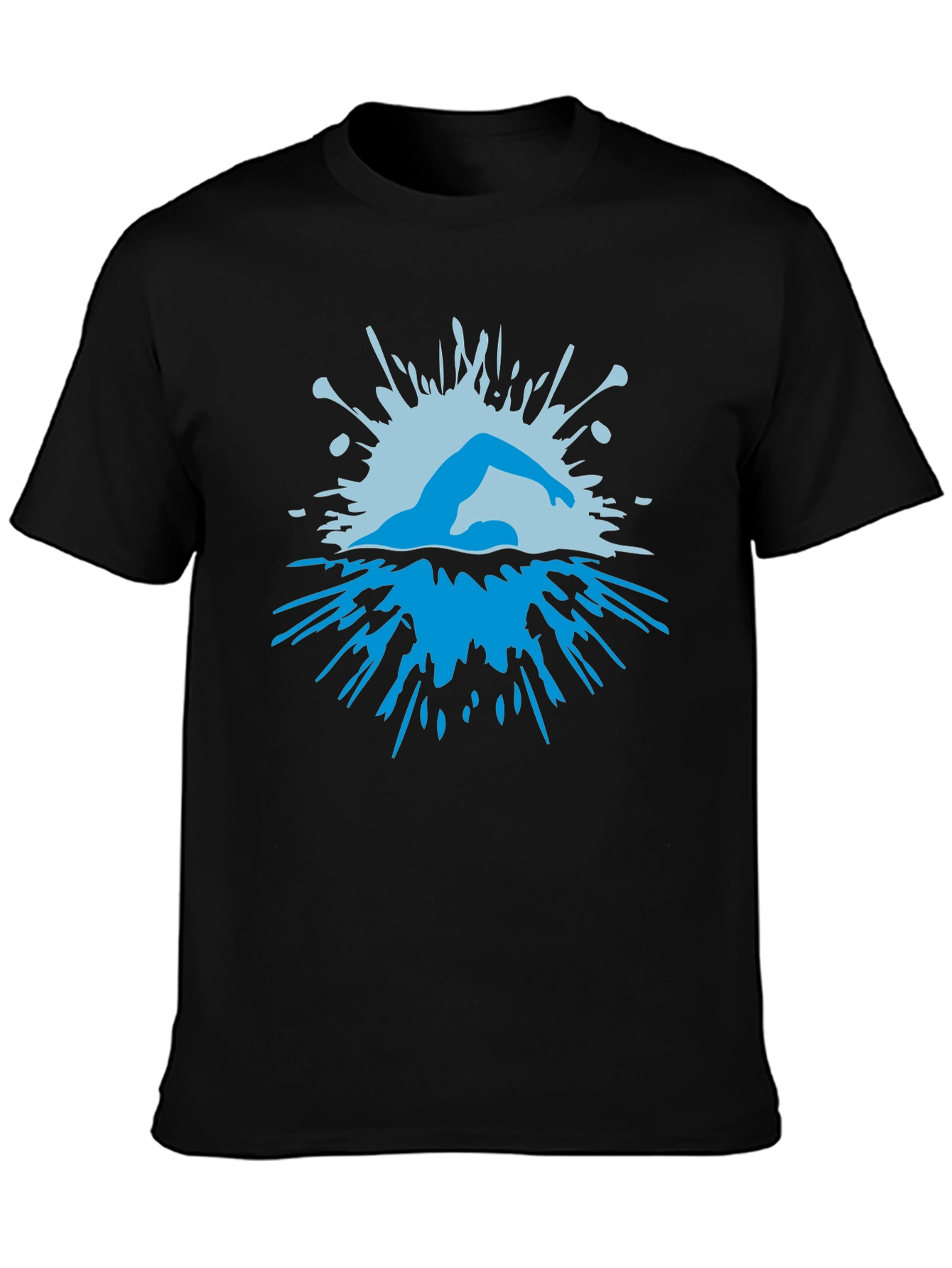 Swimmer Splash Black Graphic Tee