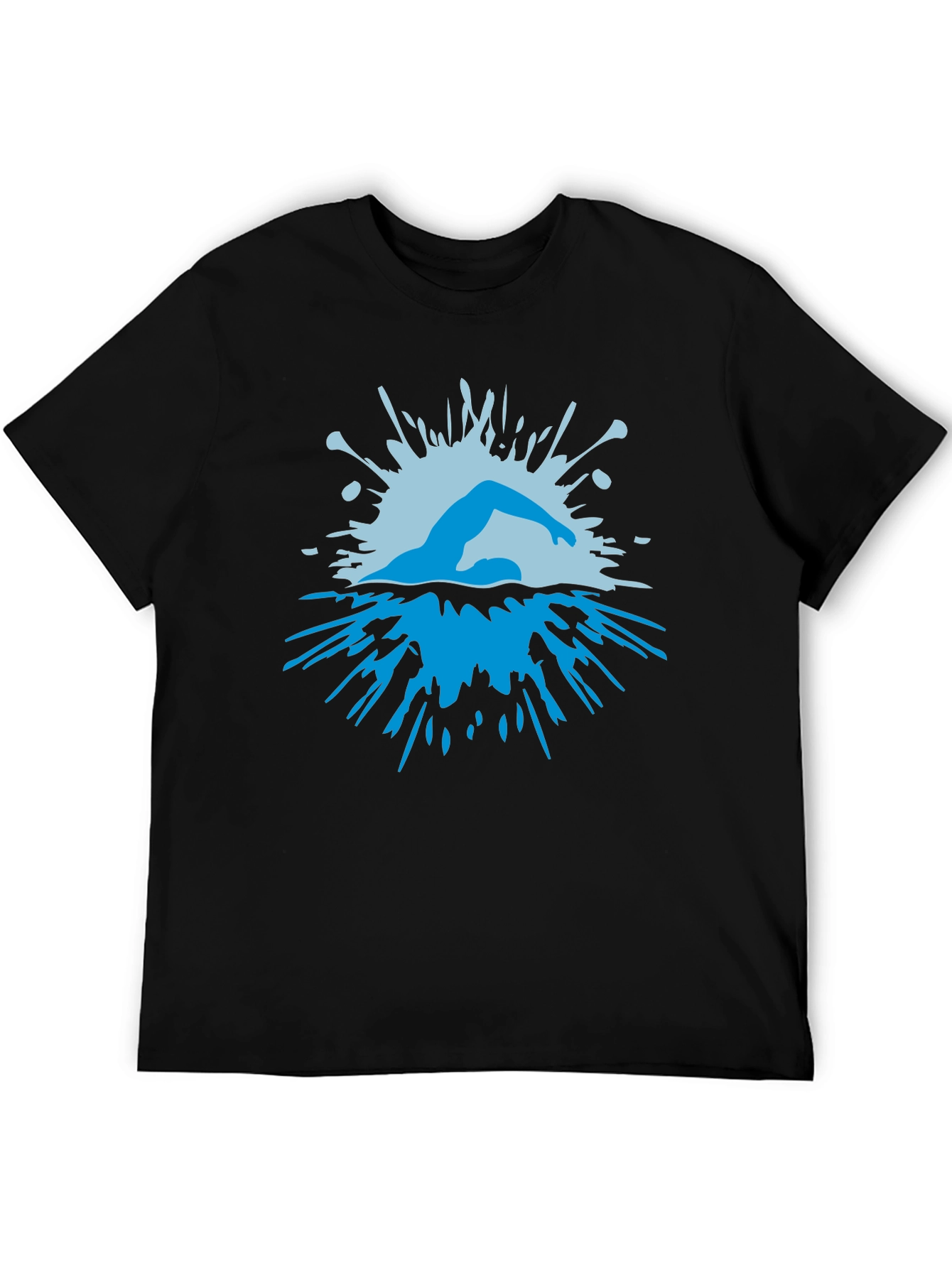 Swimmer Splash Black Graphic Tee