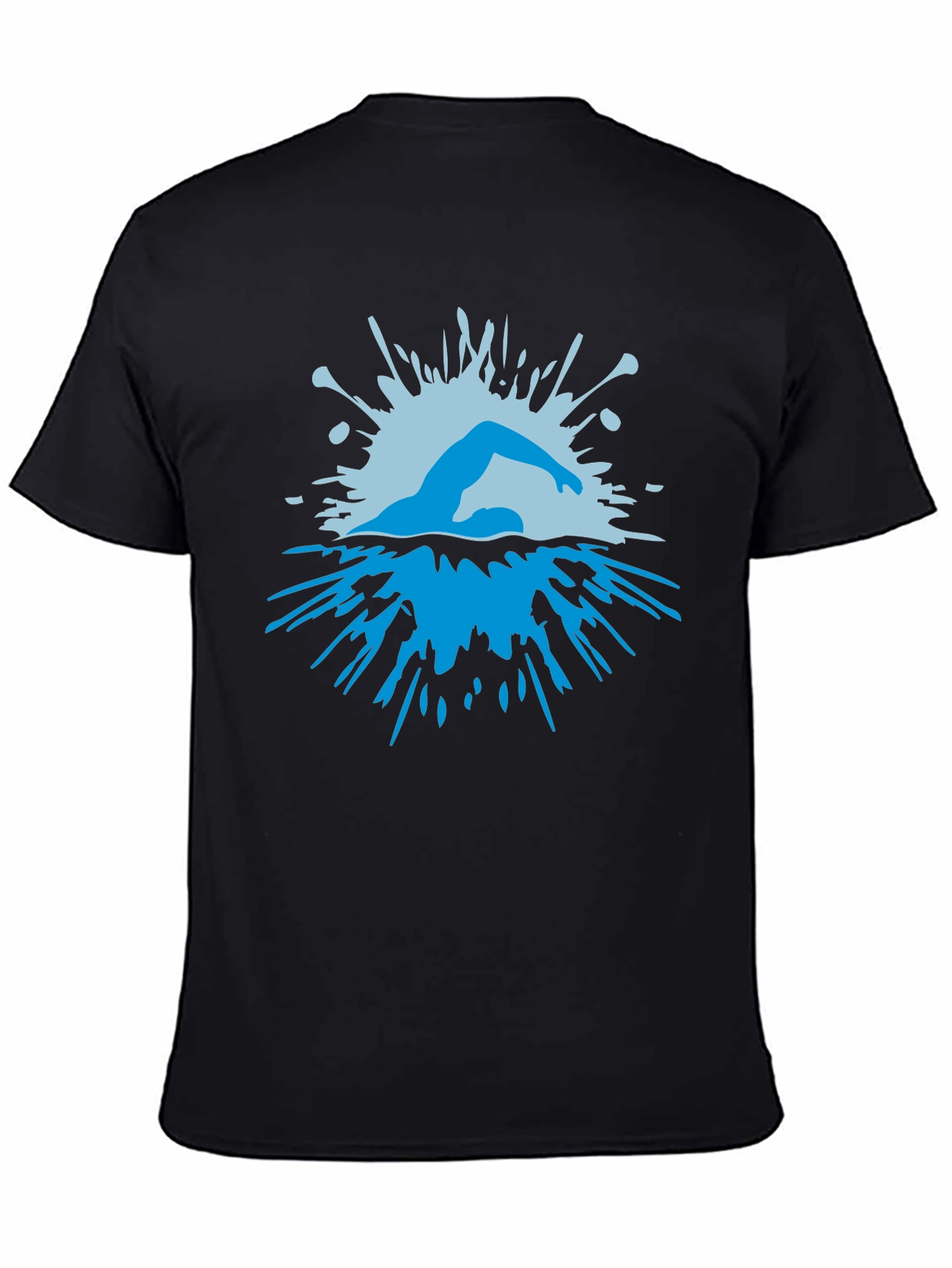 Swimmer Splash Black Graphic Tee