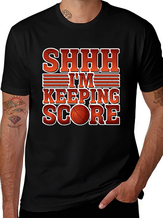 SHHH Im Keeping Score T-Shirt - Basketball Game Tee