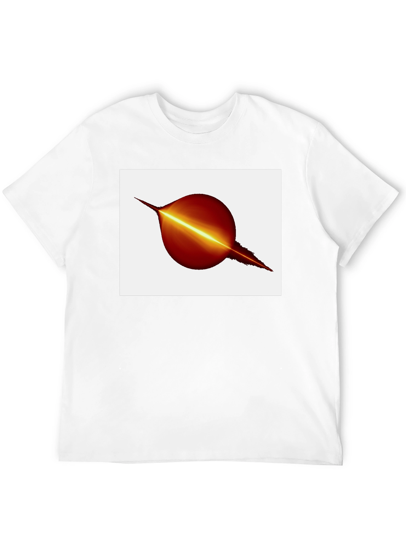 Black T-Shirt with Abstract Planet Graphic