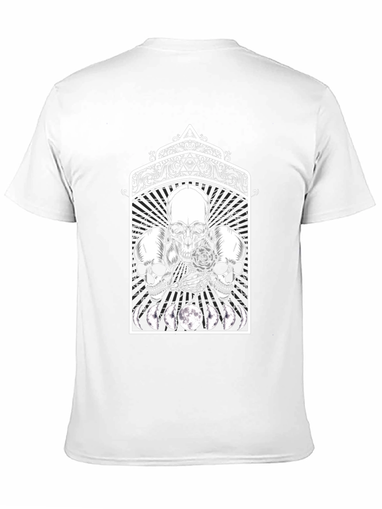 Skull Moon Phase Graphic Tee - Black