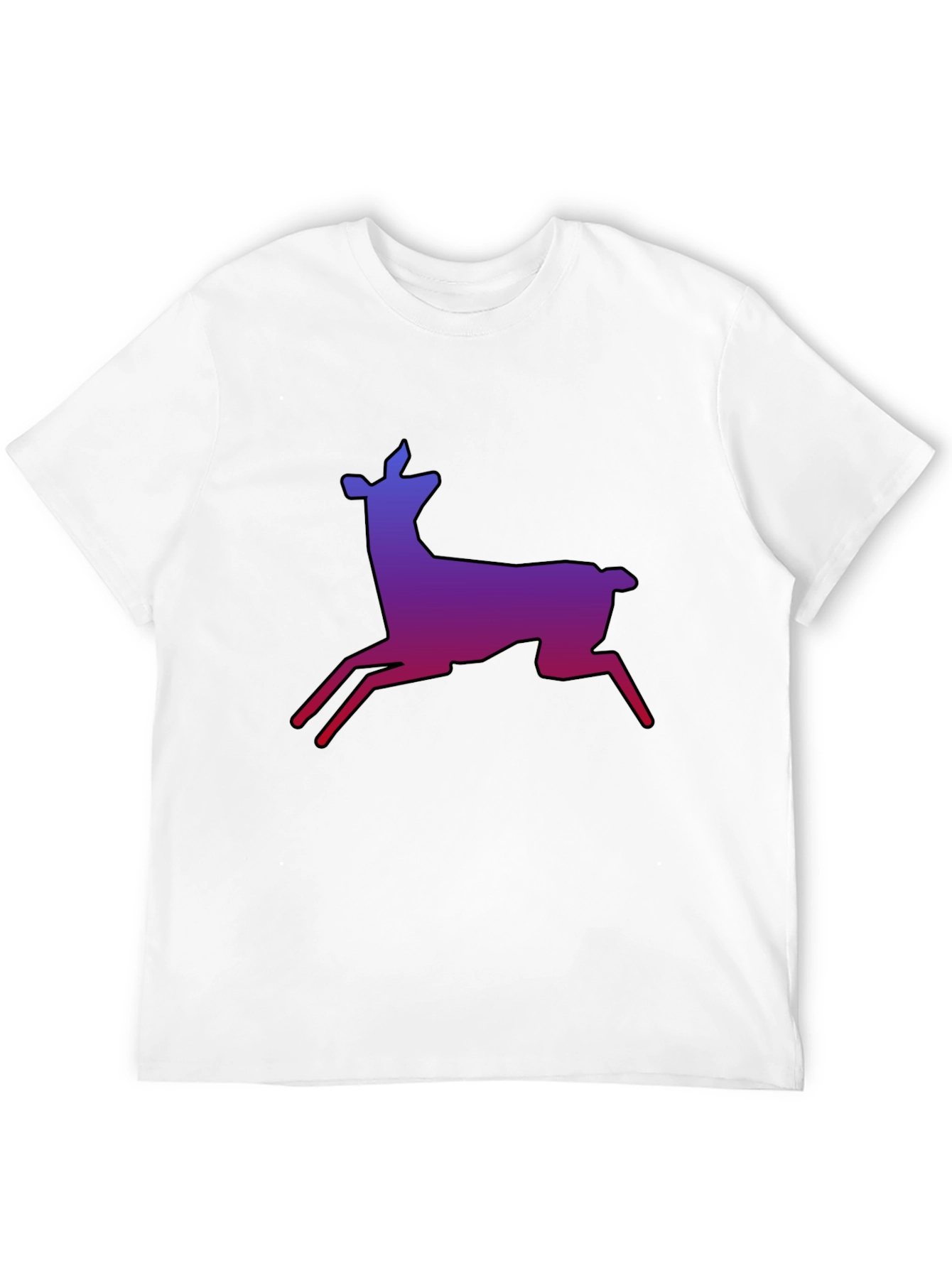 Gradient Deer Graphic Tee - Stylish Black T-Shirt
