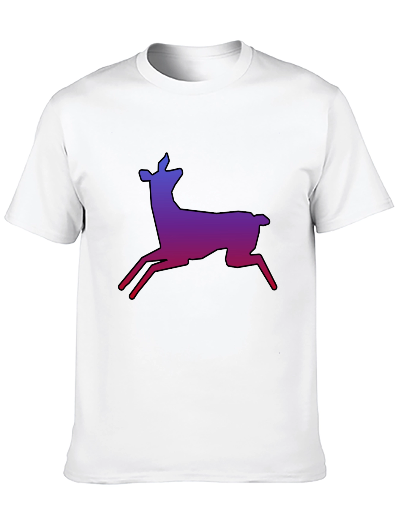 Gradient Deer Graphic Tee - Stylish Black T-Shirt