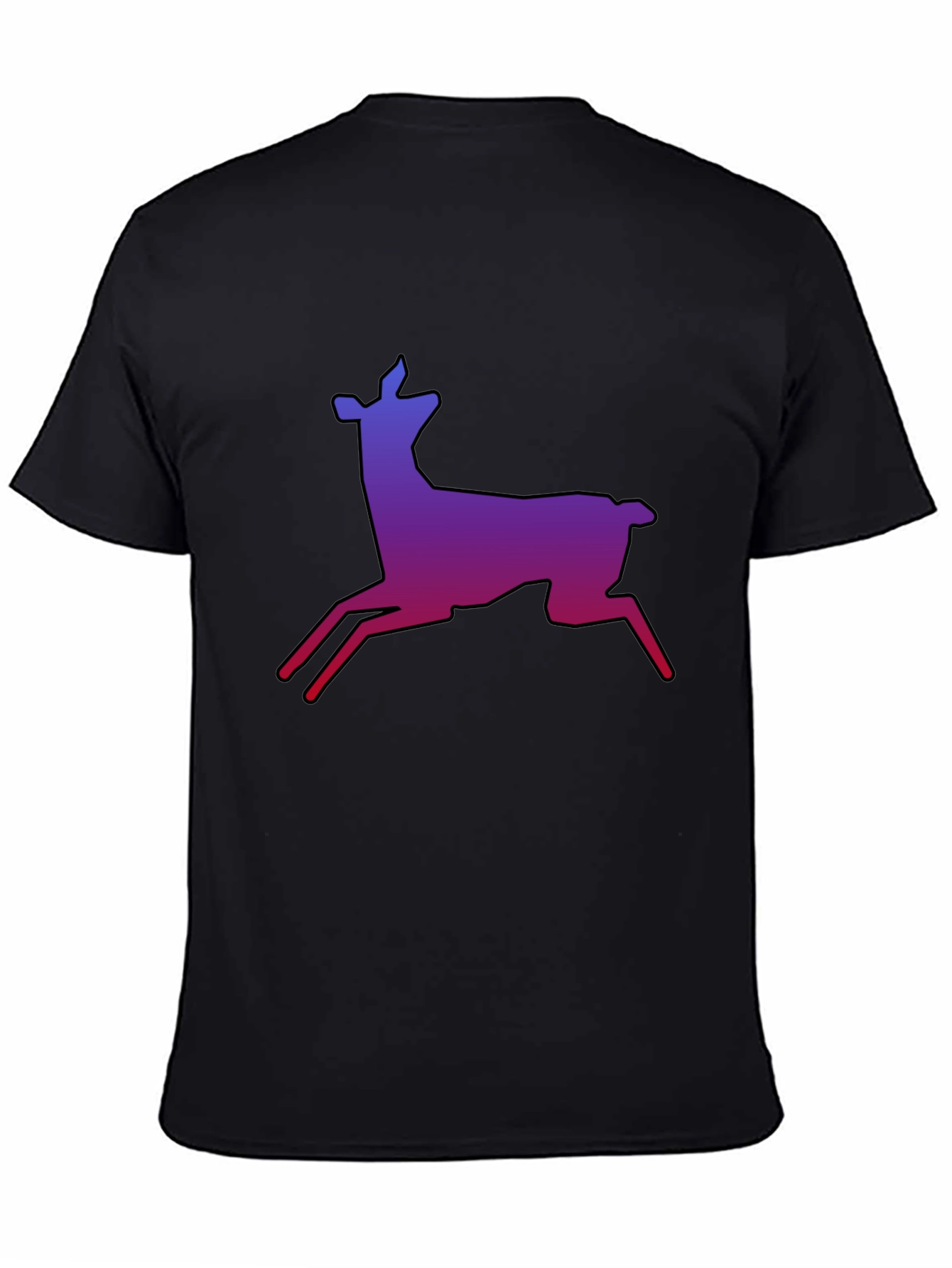 Gradient Deer Graphic Tee - Stylish Black T-Shirt