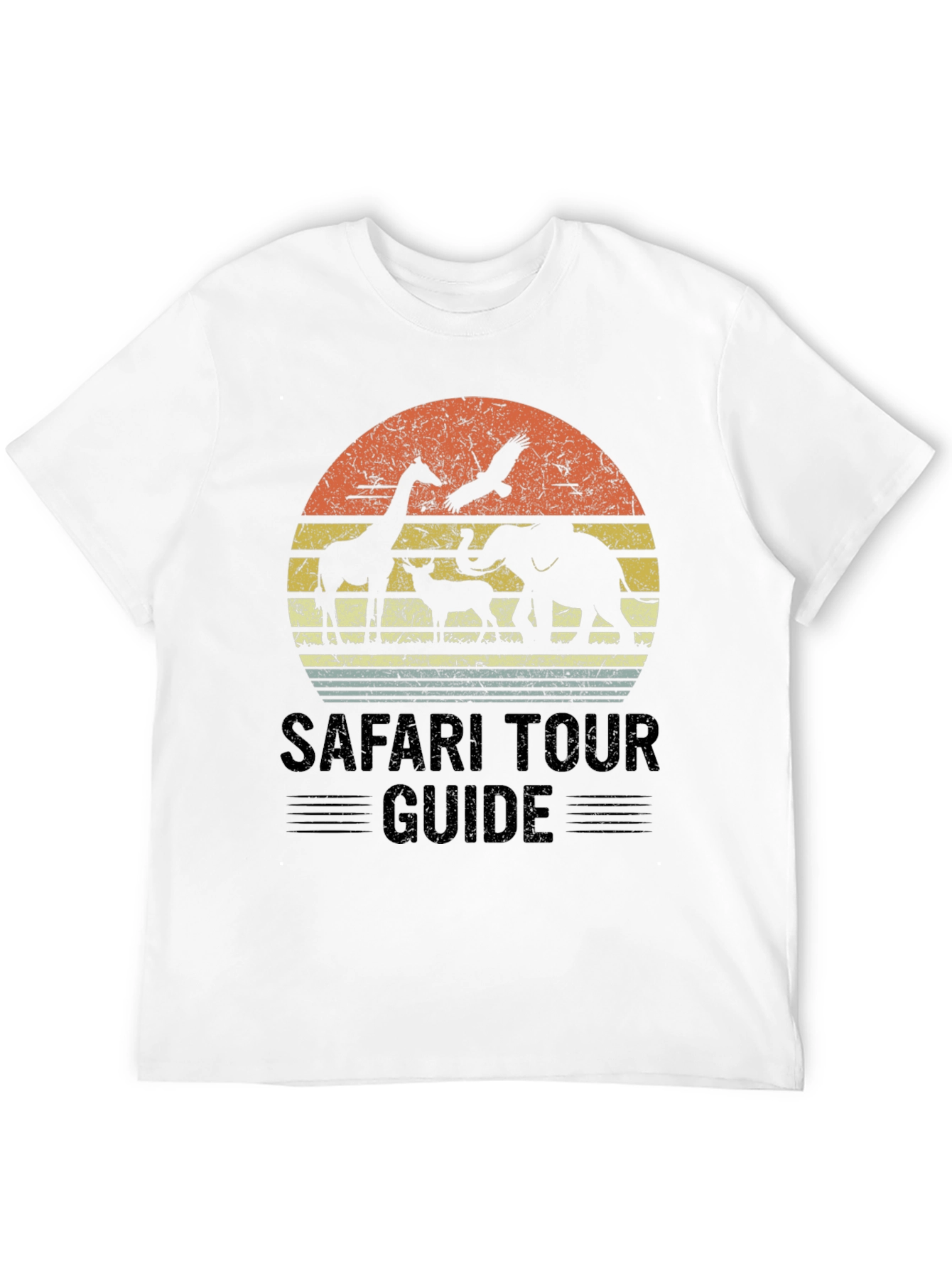 Safari Tour Guide Graphic Tee - Animal Silhouette