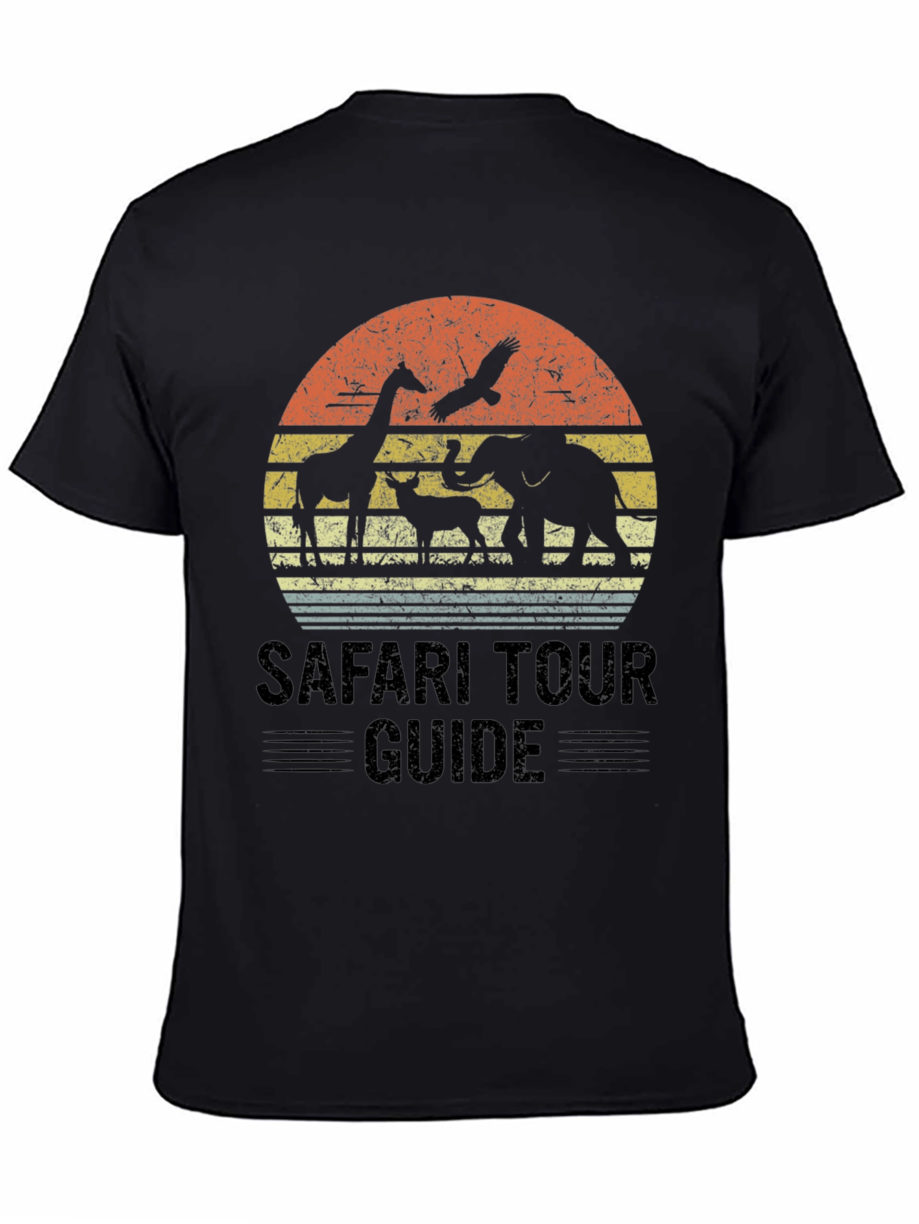 Safari Tour Guide Graphic Tee - Animal Silhouette