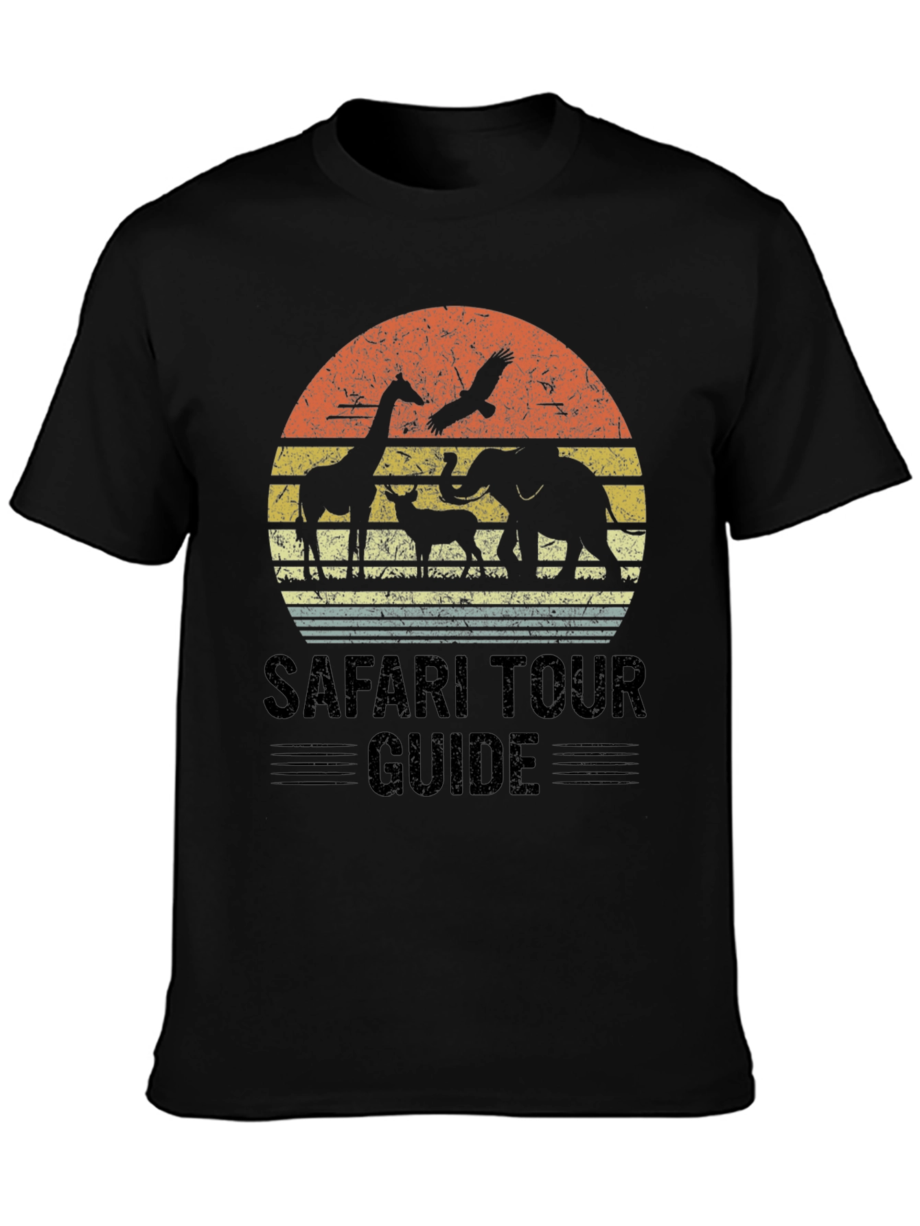 Safari Tour Guide Graphic Tee - Animal Silhouette