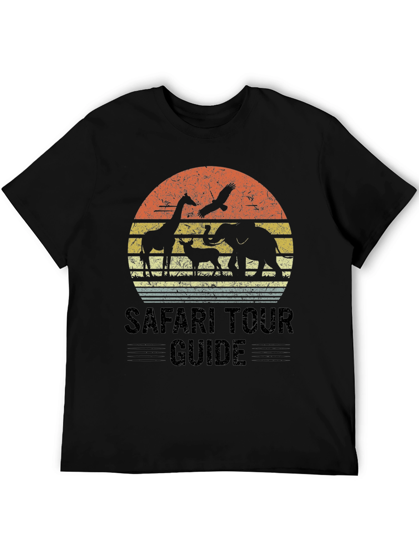 Safari Tour Guide Graphic Tee - Animal Silhouette