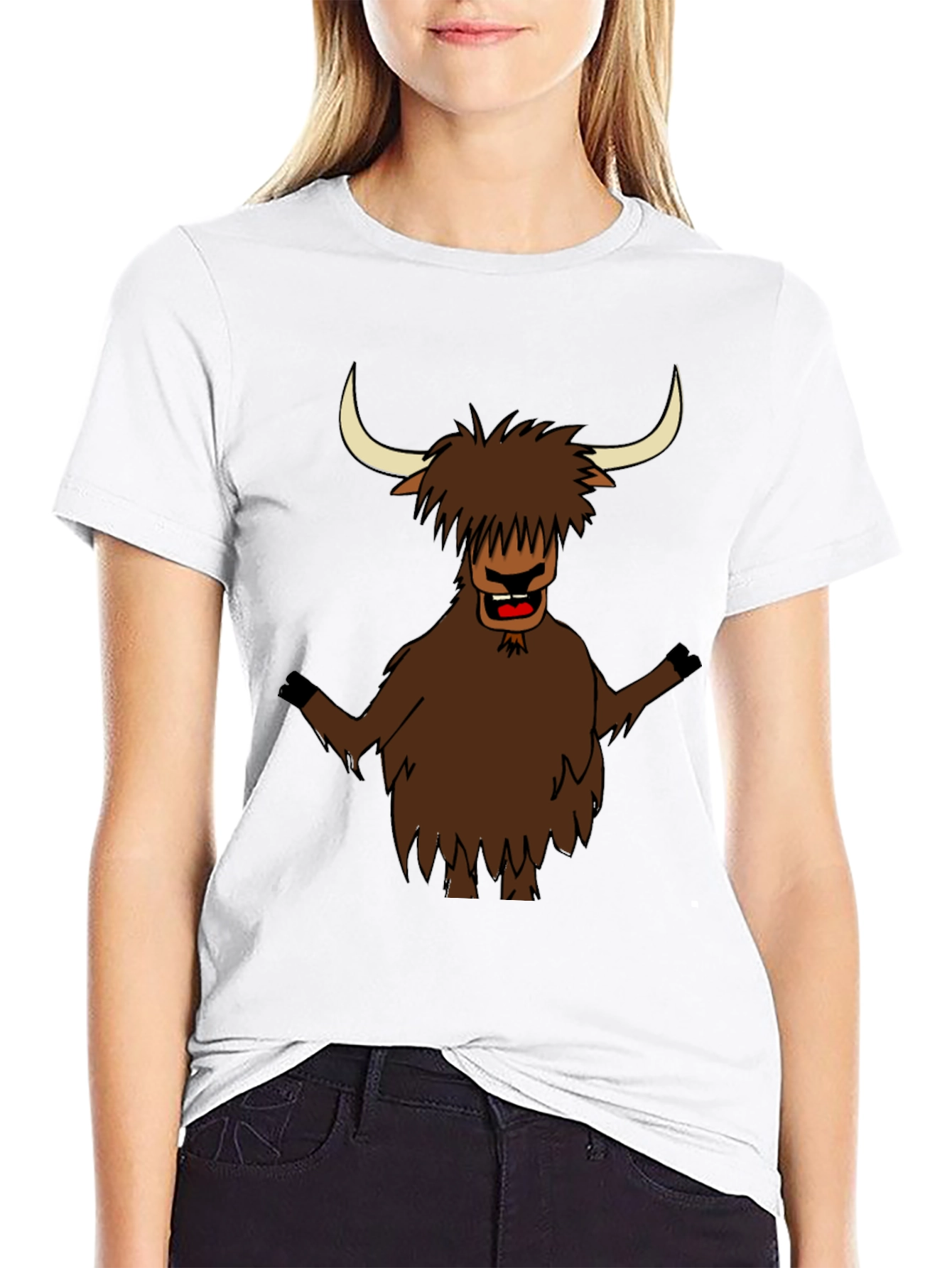 Funny Highland Cow T-Shirt - Cartoon Bull Tee