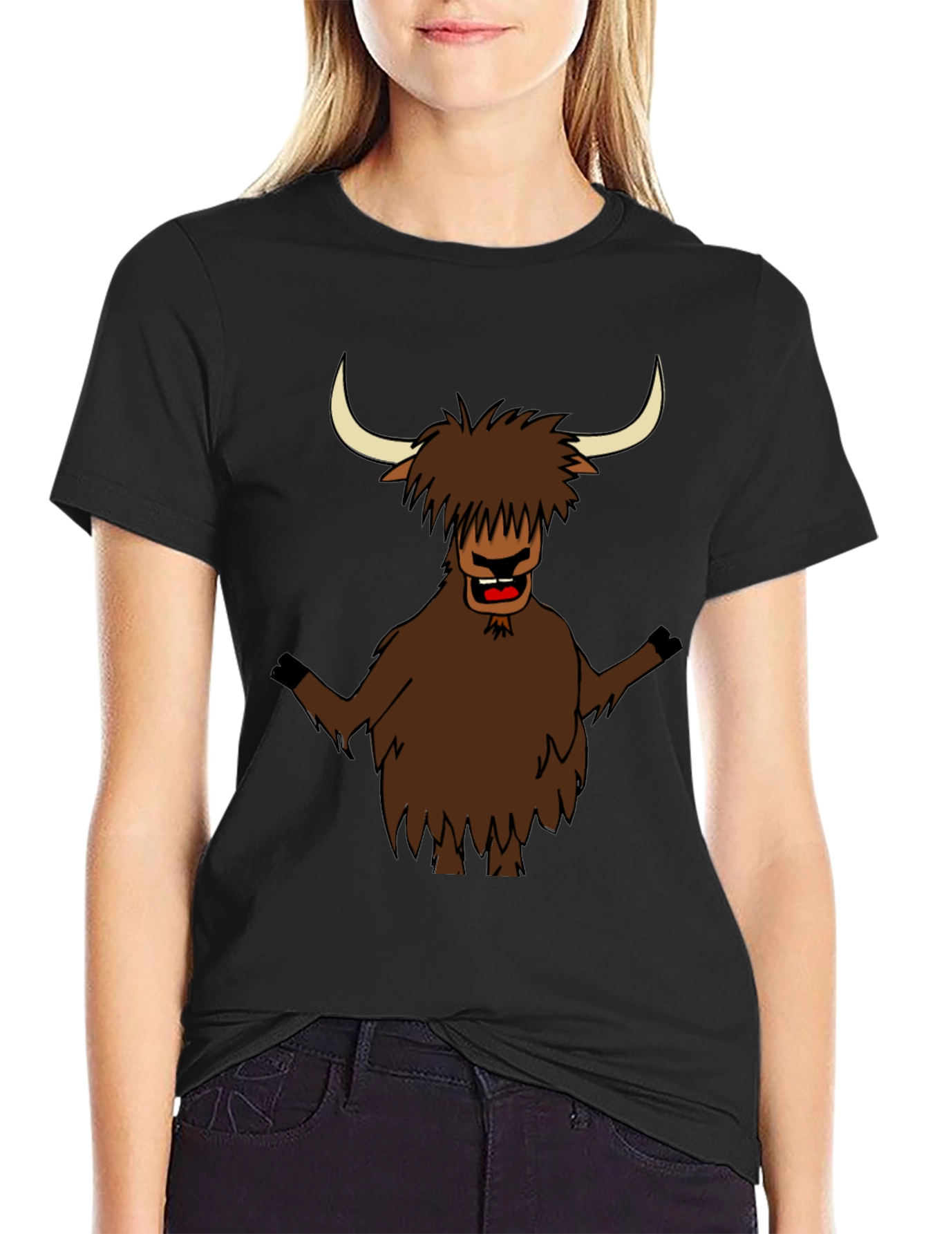 Funny Highland Cow T-Shirt - Cartoon Bull Tee