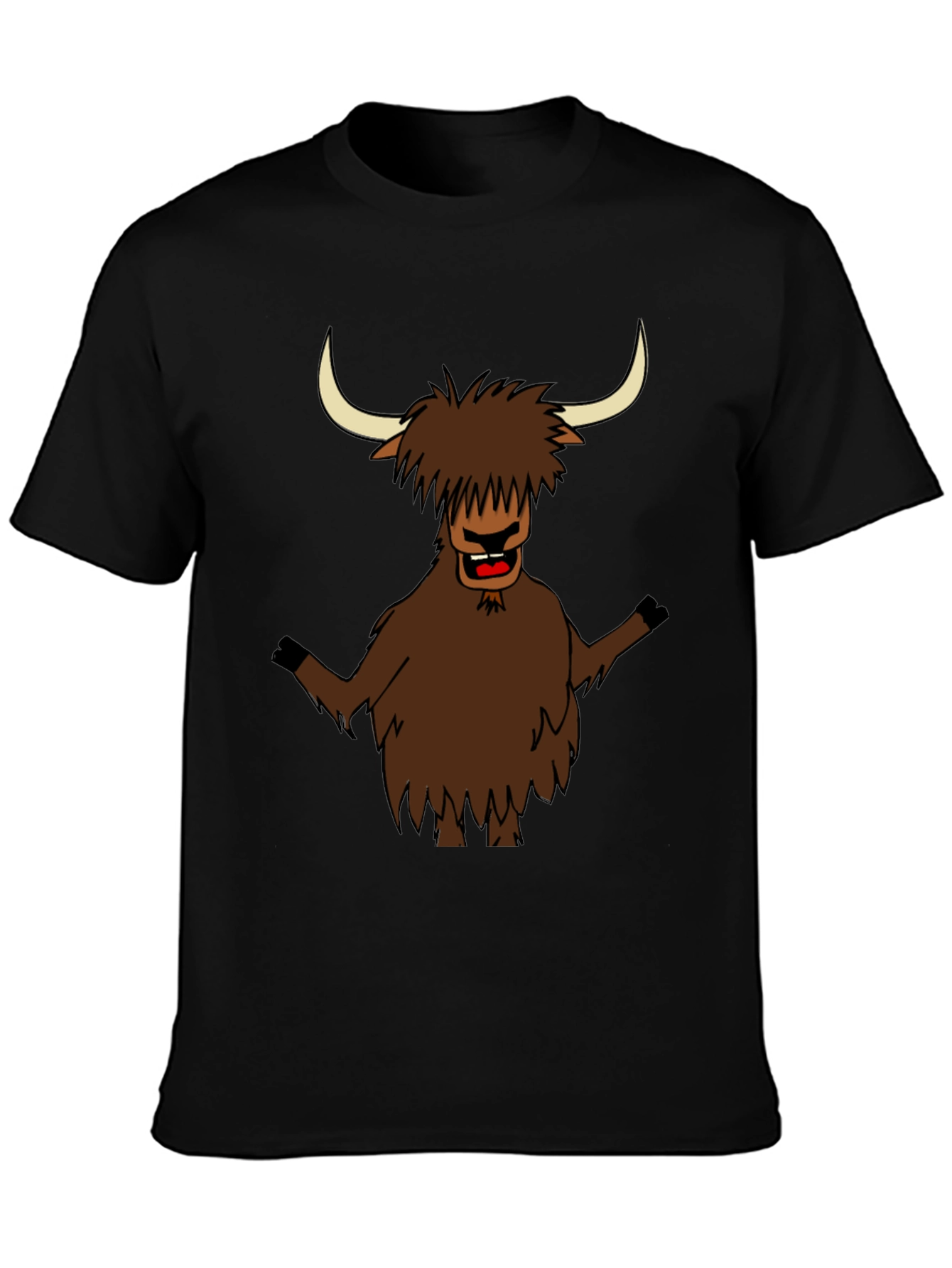 Funny Highland Cow T-Shirt - Cartoon Bull Tee