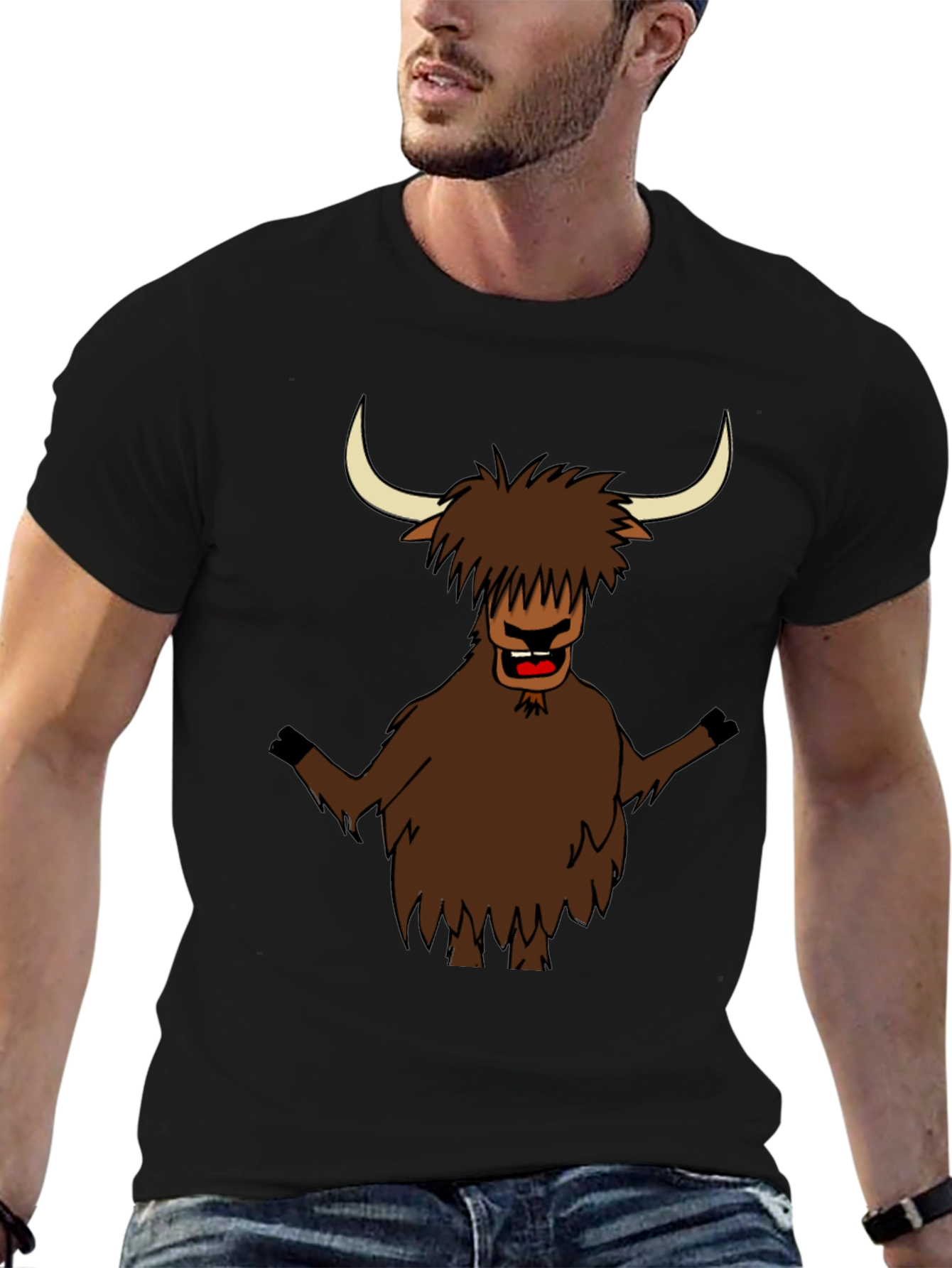 Funny Highland Cow T-Shirt - Cartoon Bull Tee