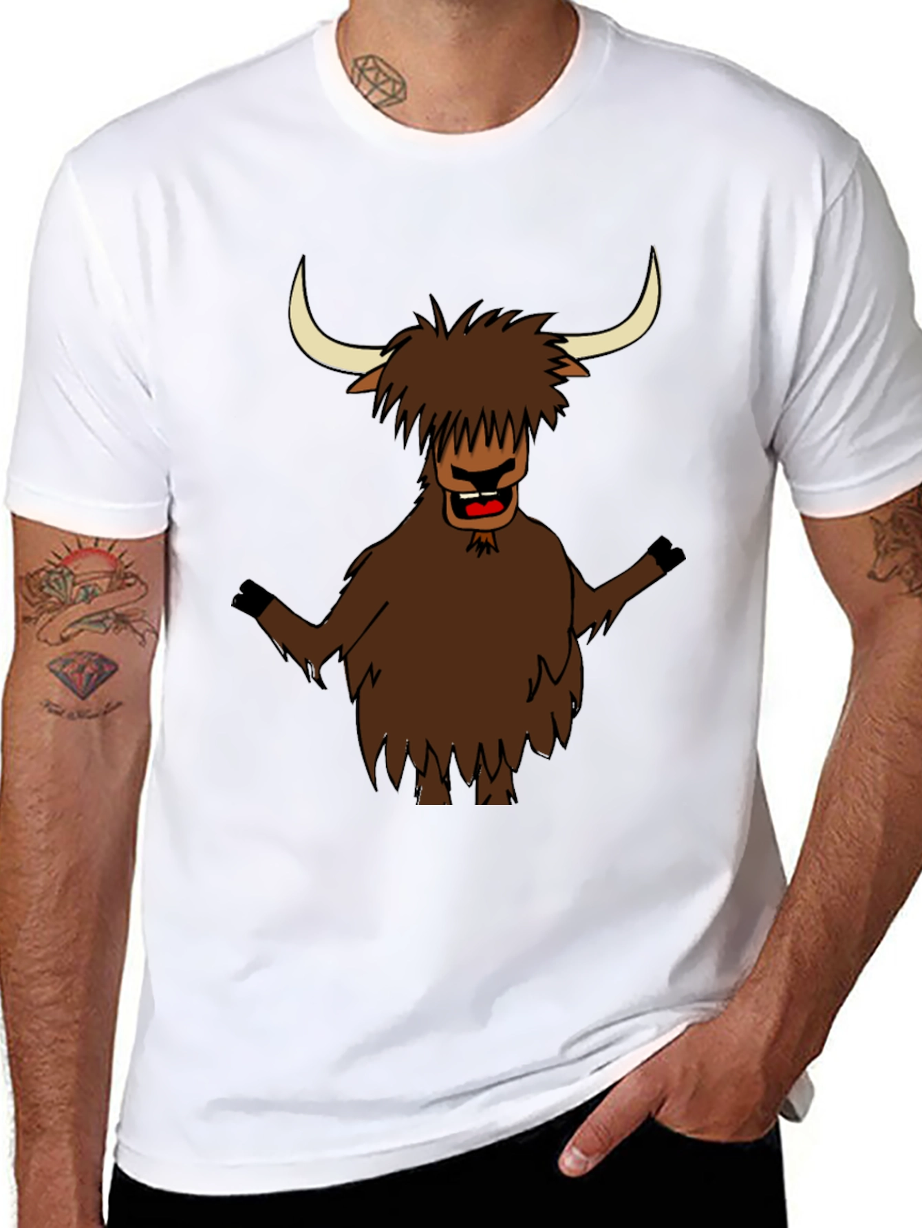 Funny Highland Cow T-Shirt - Cartoon Bull Tee
