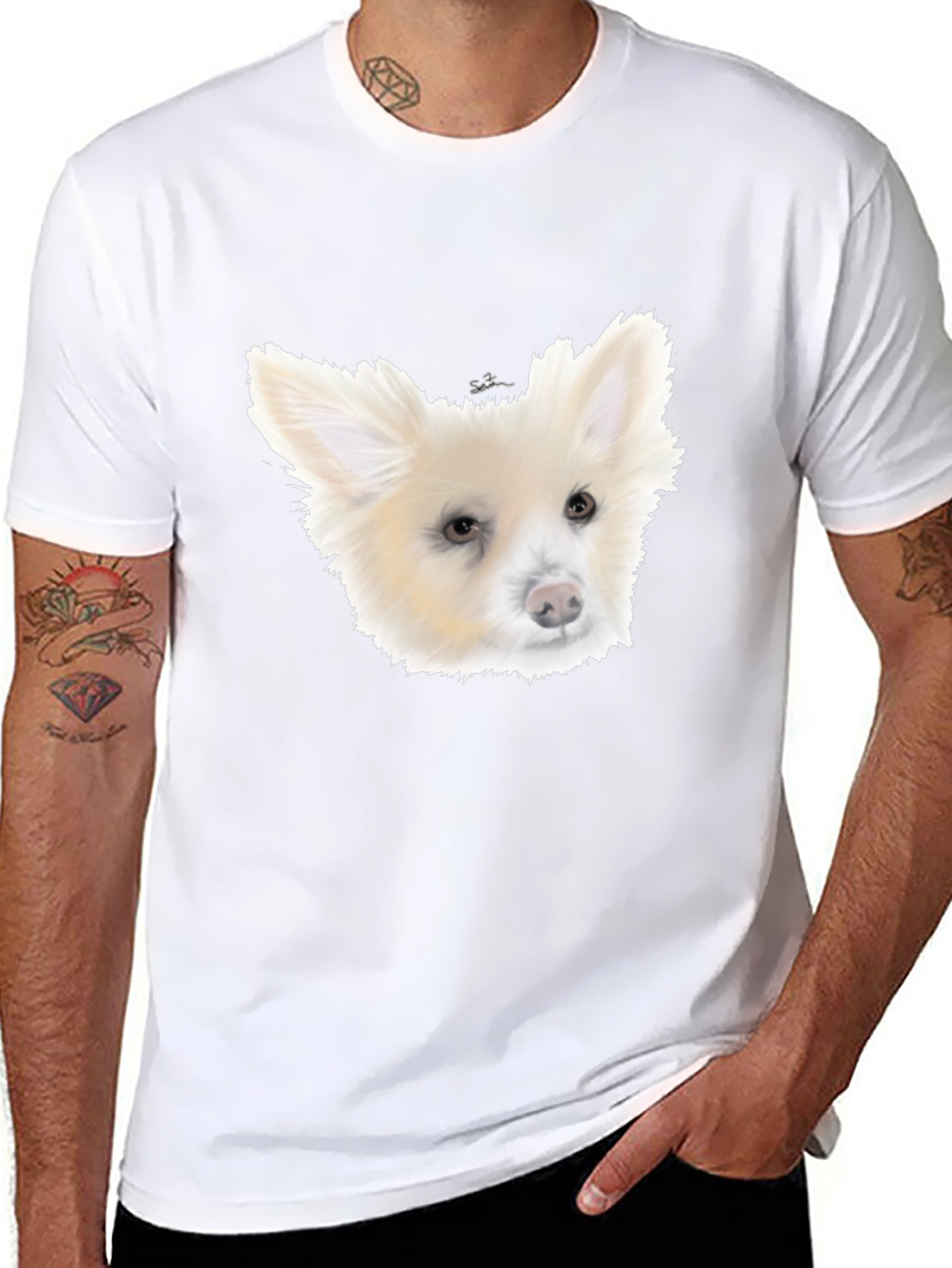 Dog Portrait Black T-Shirt