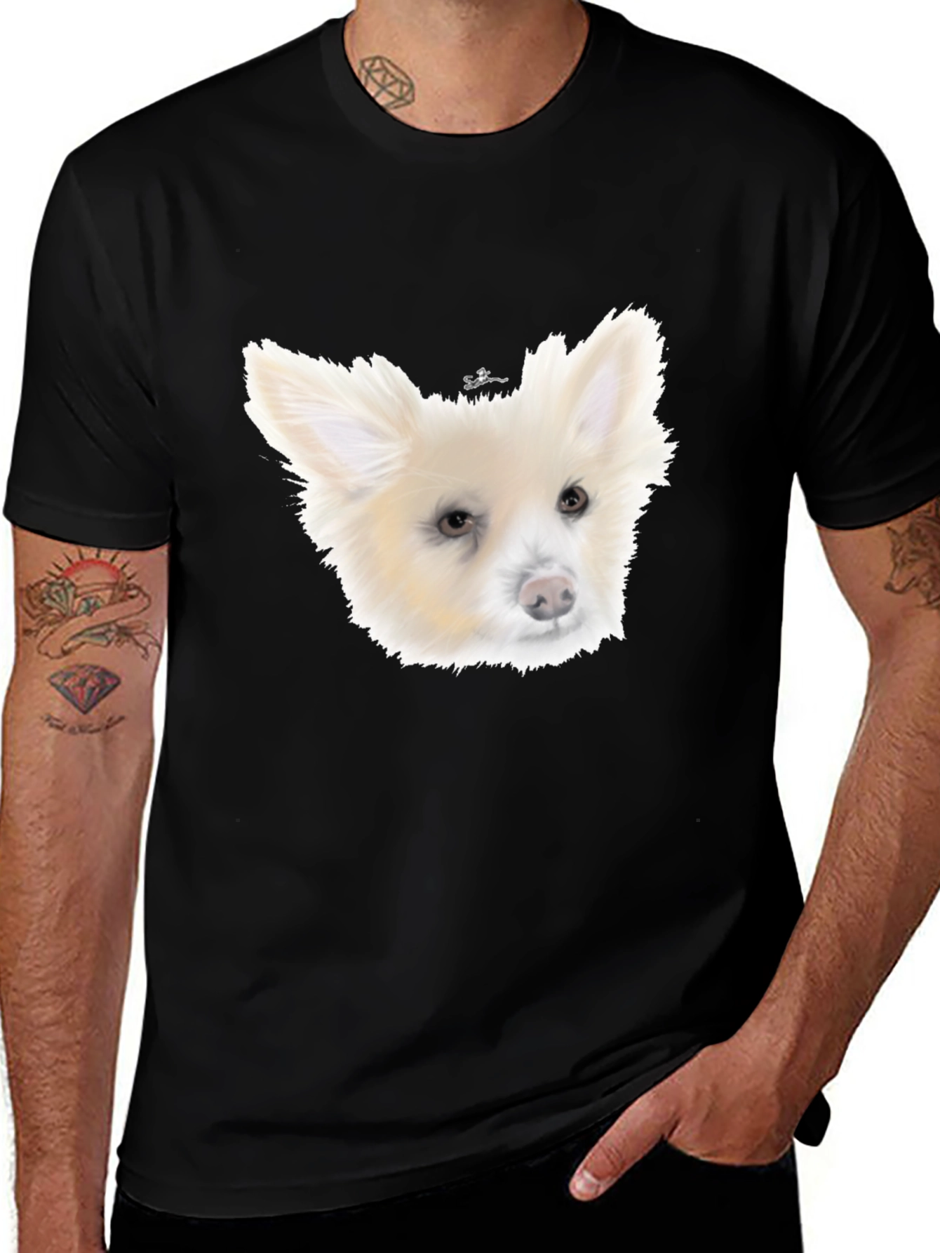 Dog Portrait Black T-Shirt