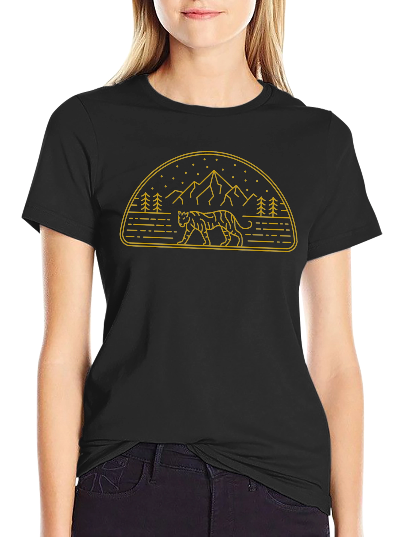 Tiger Mountain Graphic Tee - Stylish Black T-Shirt