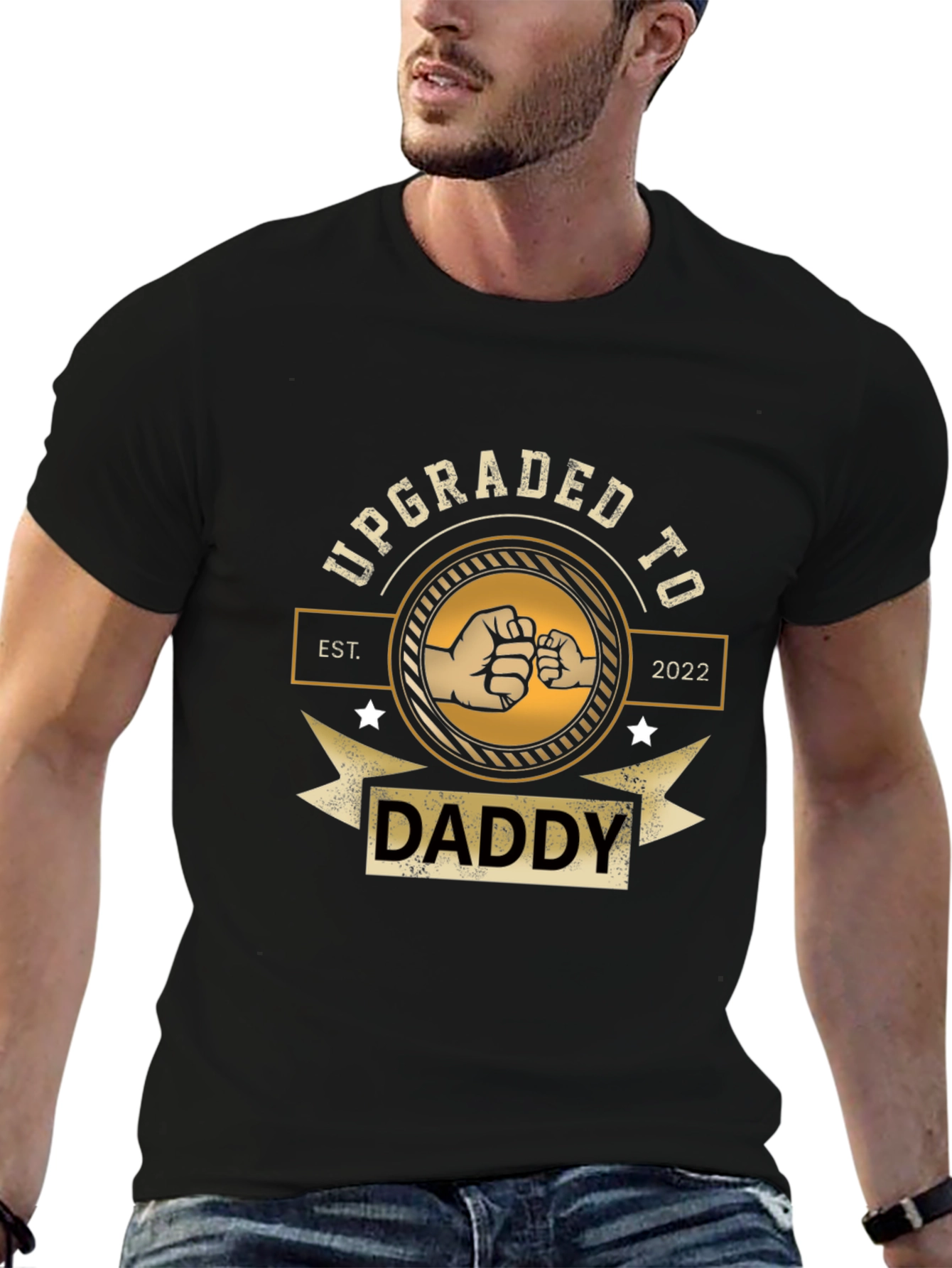 Upgraded to Daddy Black Graphic Tee