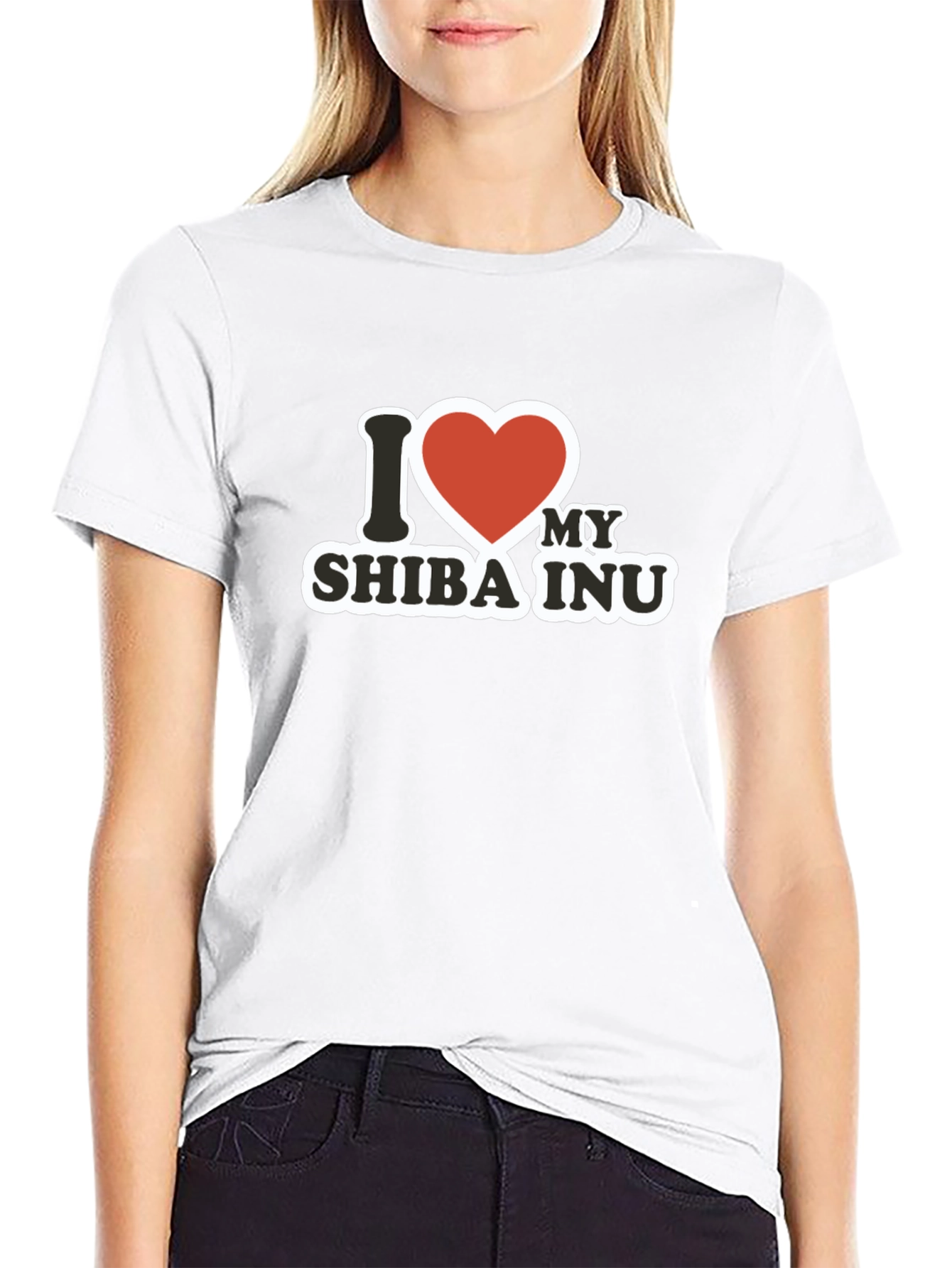 I Heart My Shiba Inu Black T-Shirt