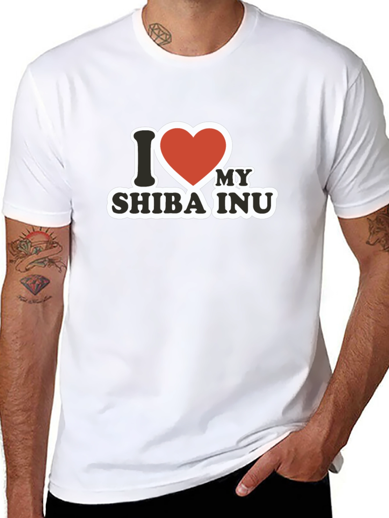 I Heart My Shiba Inu Black T-Shirt