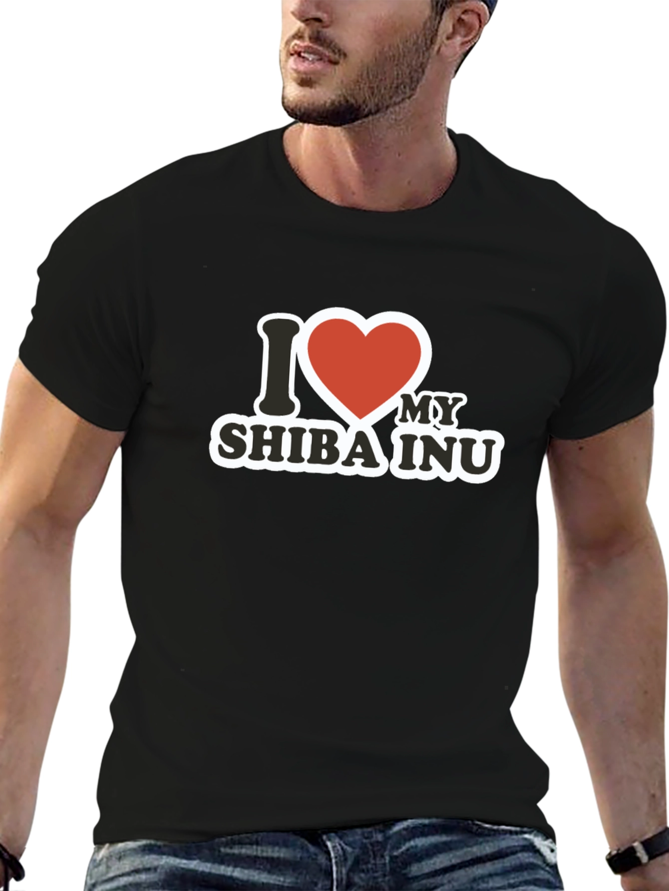 I Heart My Shiba Inu Black T-Shirt