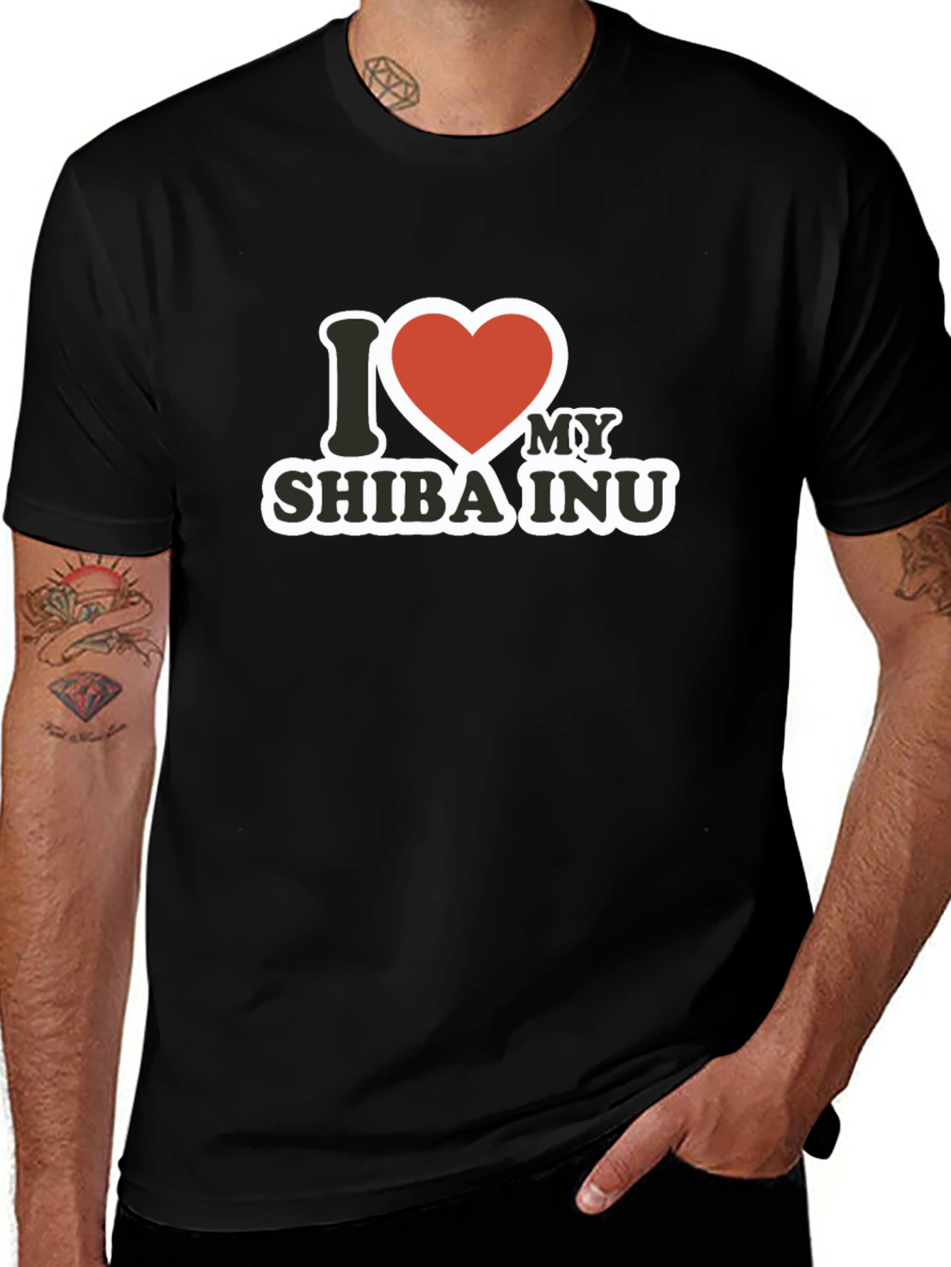 I Heart My Shiba Inu Black T-Shirt
