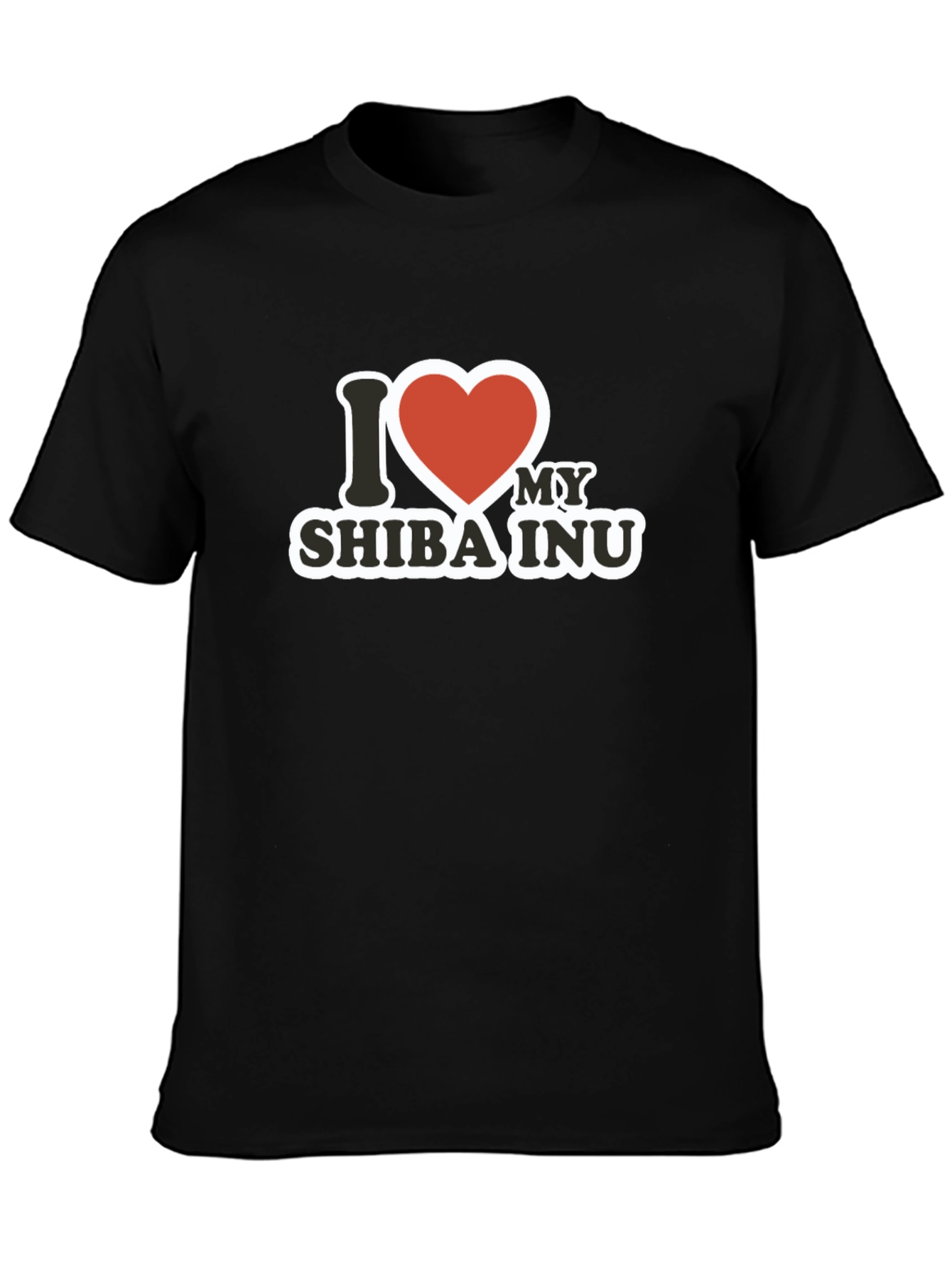 I Heart My Shiba Inu Black T-Shirt