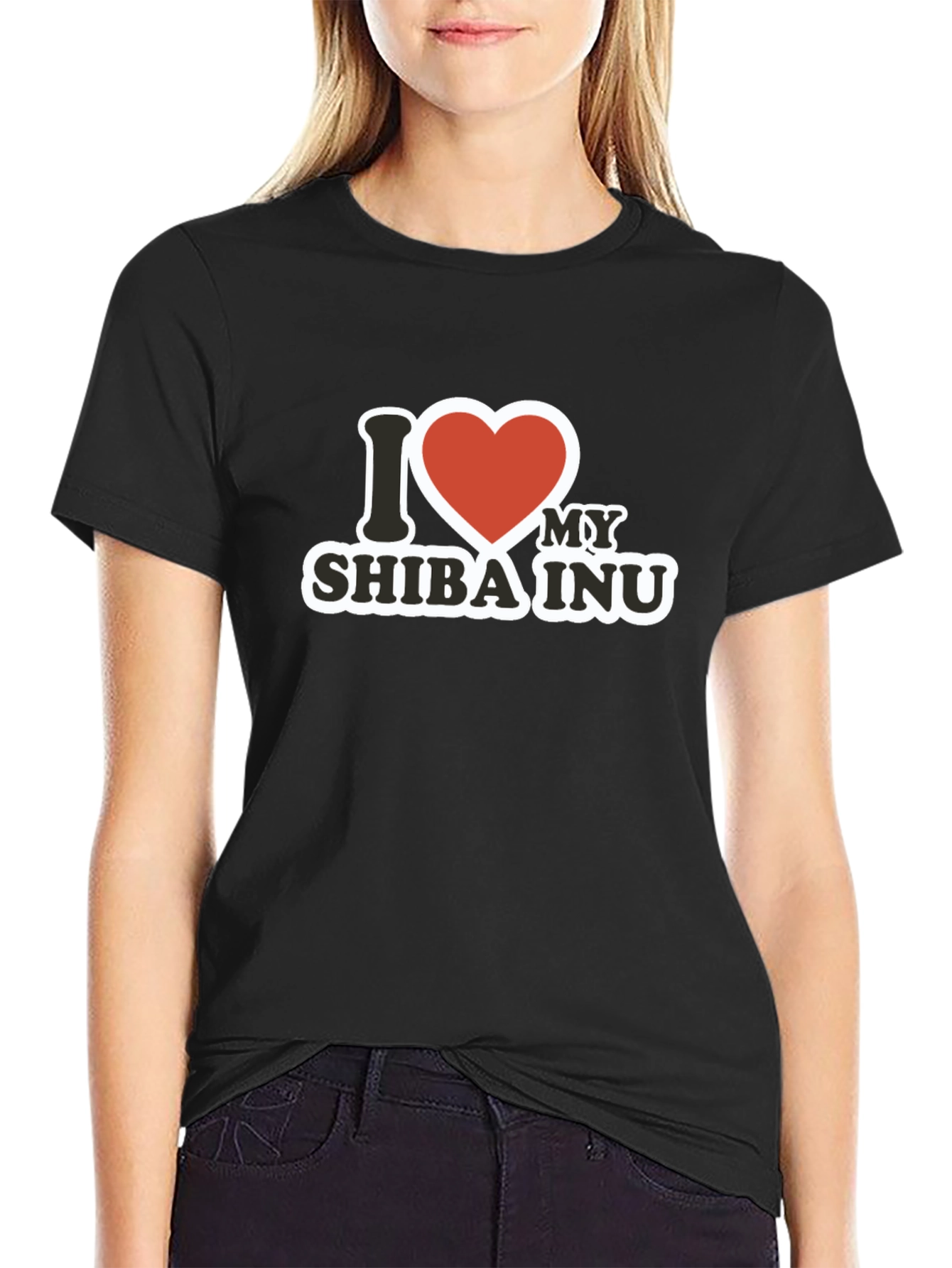I Heart My Shiba Inu Black T-Shirt