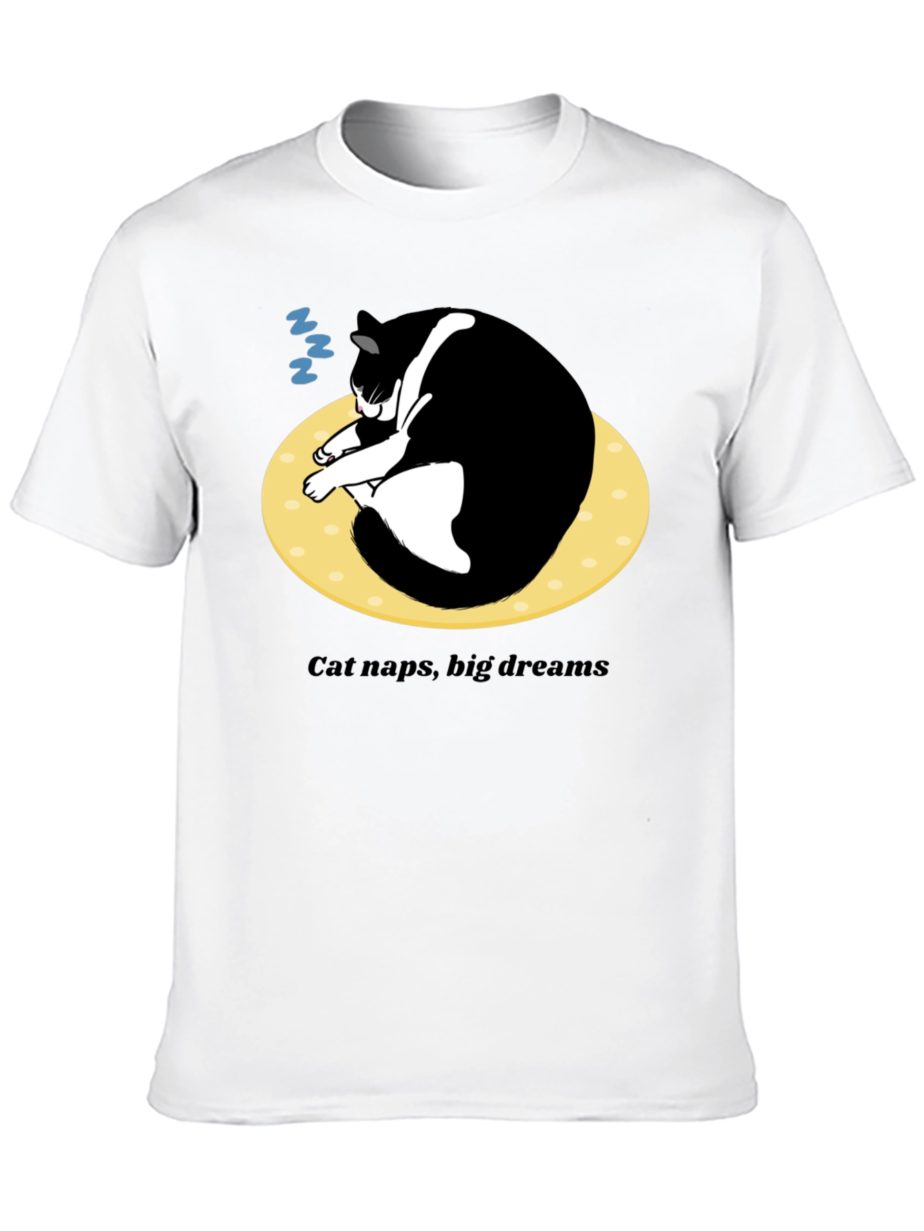Cat Naps Big Dreams T-Shirt - Black