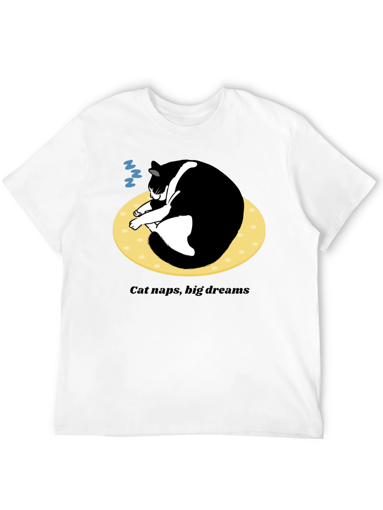 Cat Naps Big Dreams T-Shirt - Black