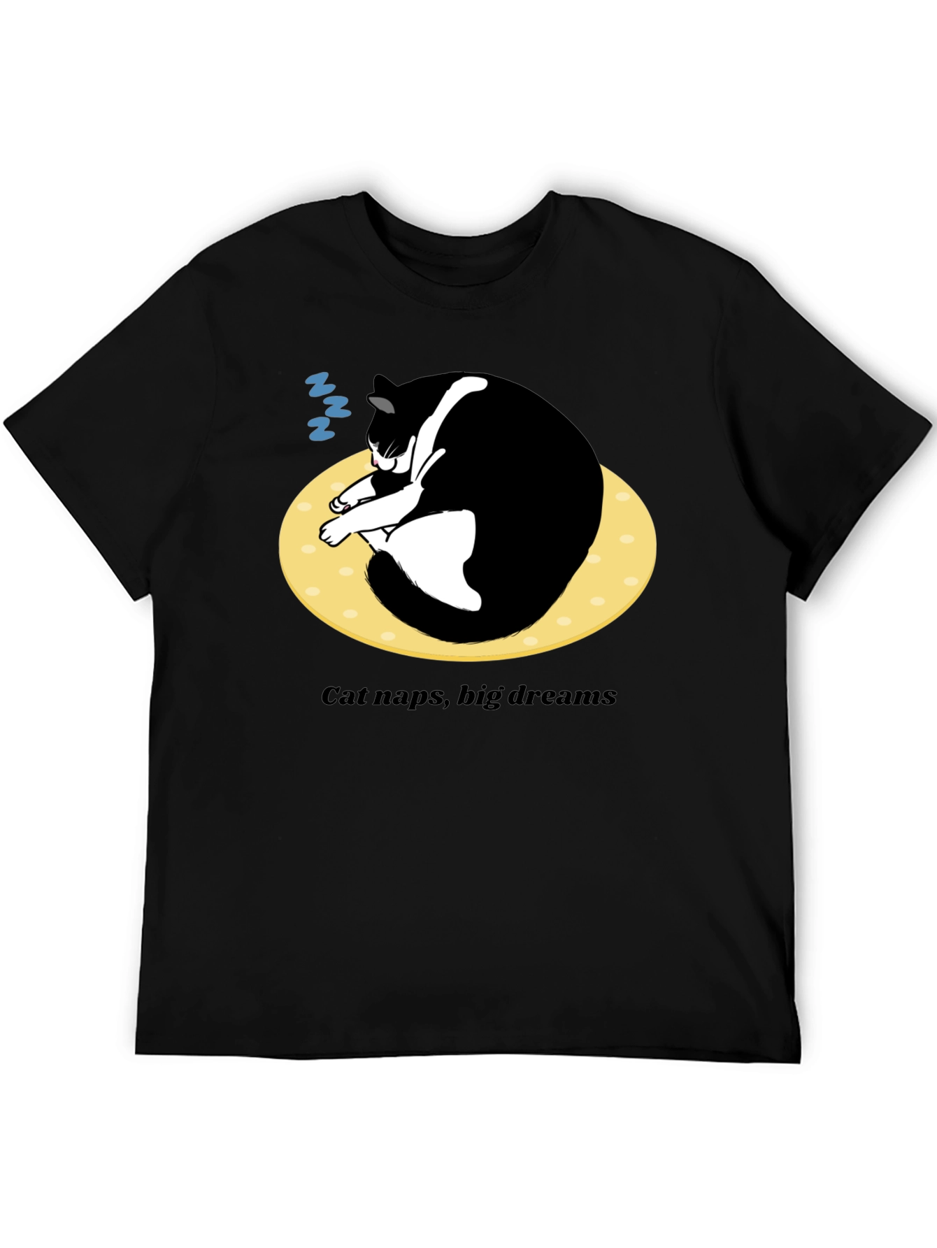 Cat Naps Big Dreams T-Shirt - Black