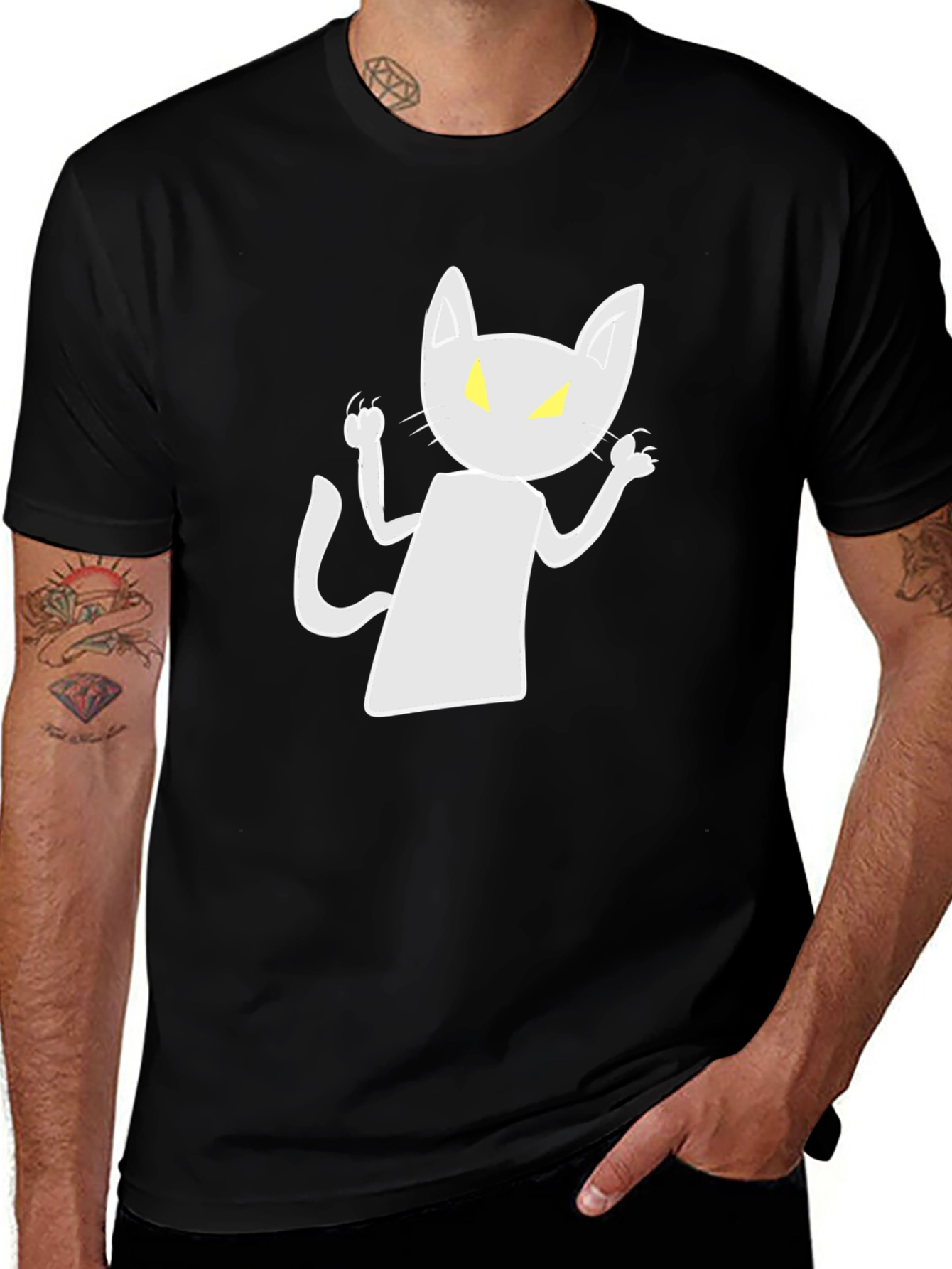 Spooky Cat Graphic Tee - Halloween T-Shirt
