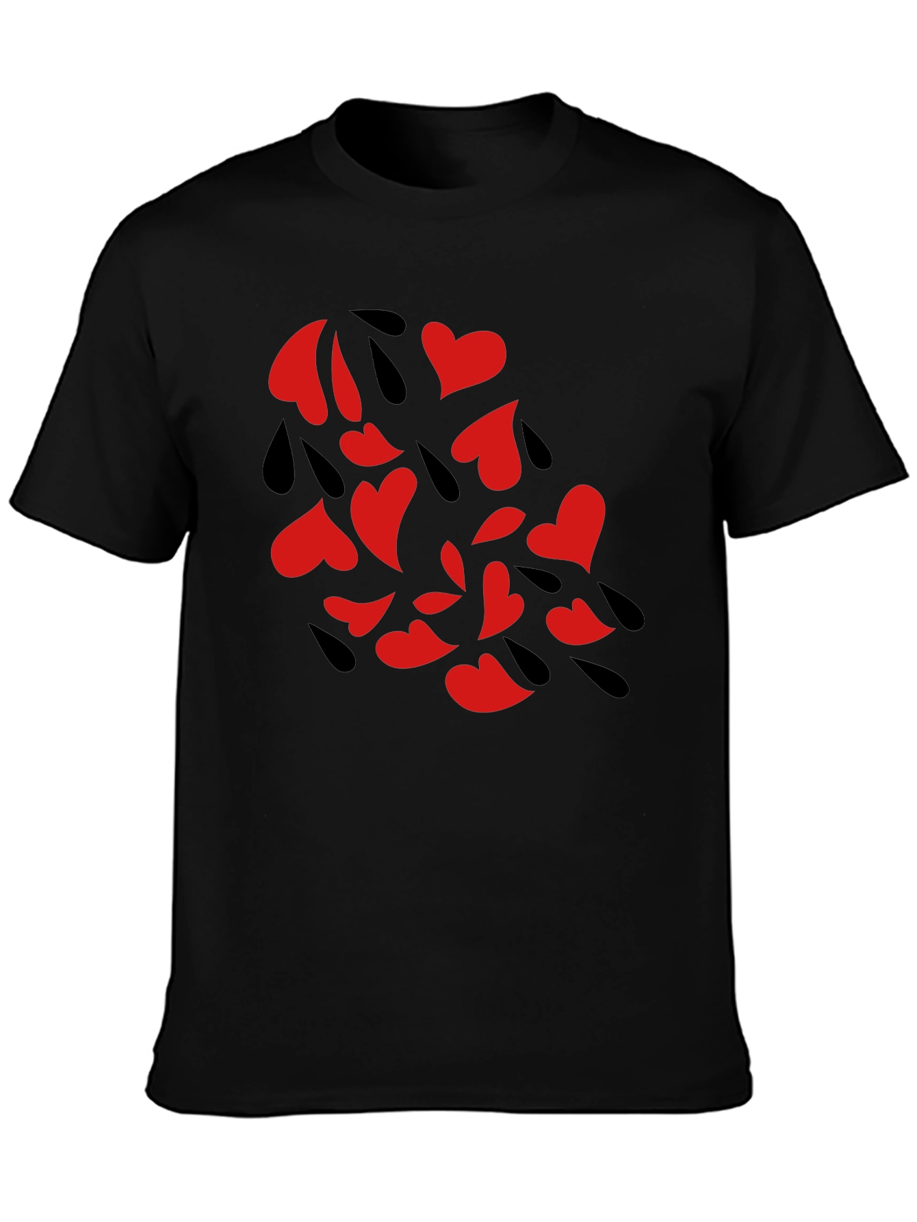 Heart Rain Graphic Black Tee