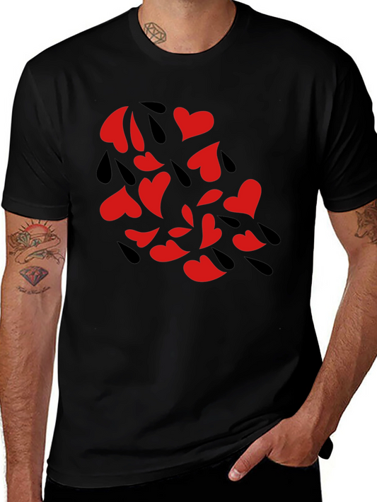 Heart Rain Graphic Black Tee