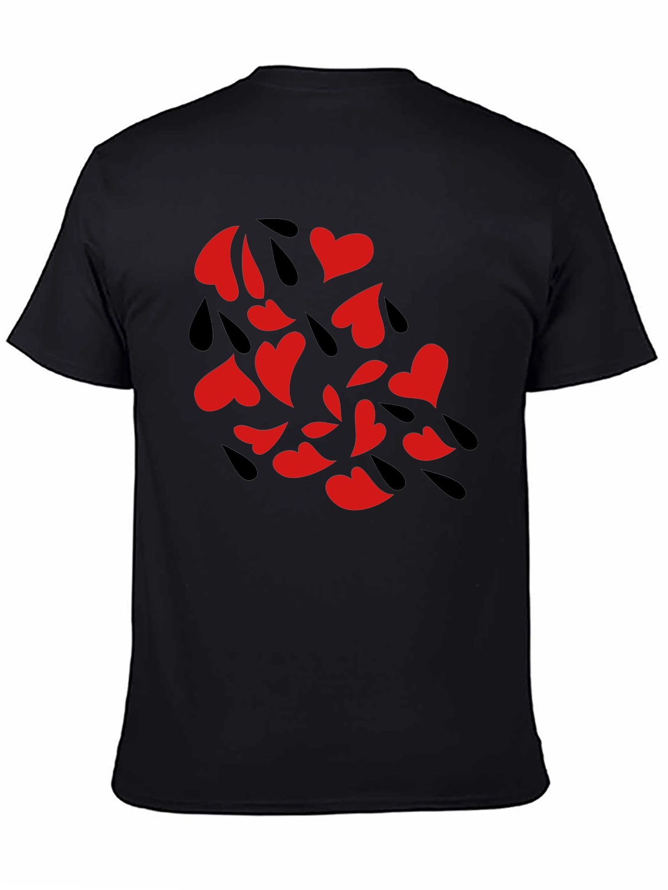 Heart Rain Graphic Black Tee